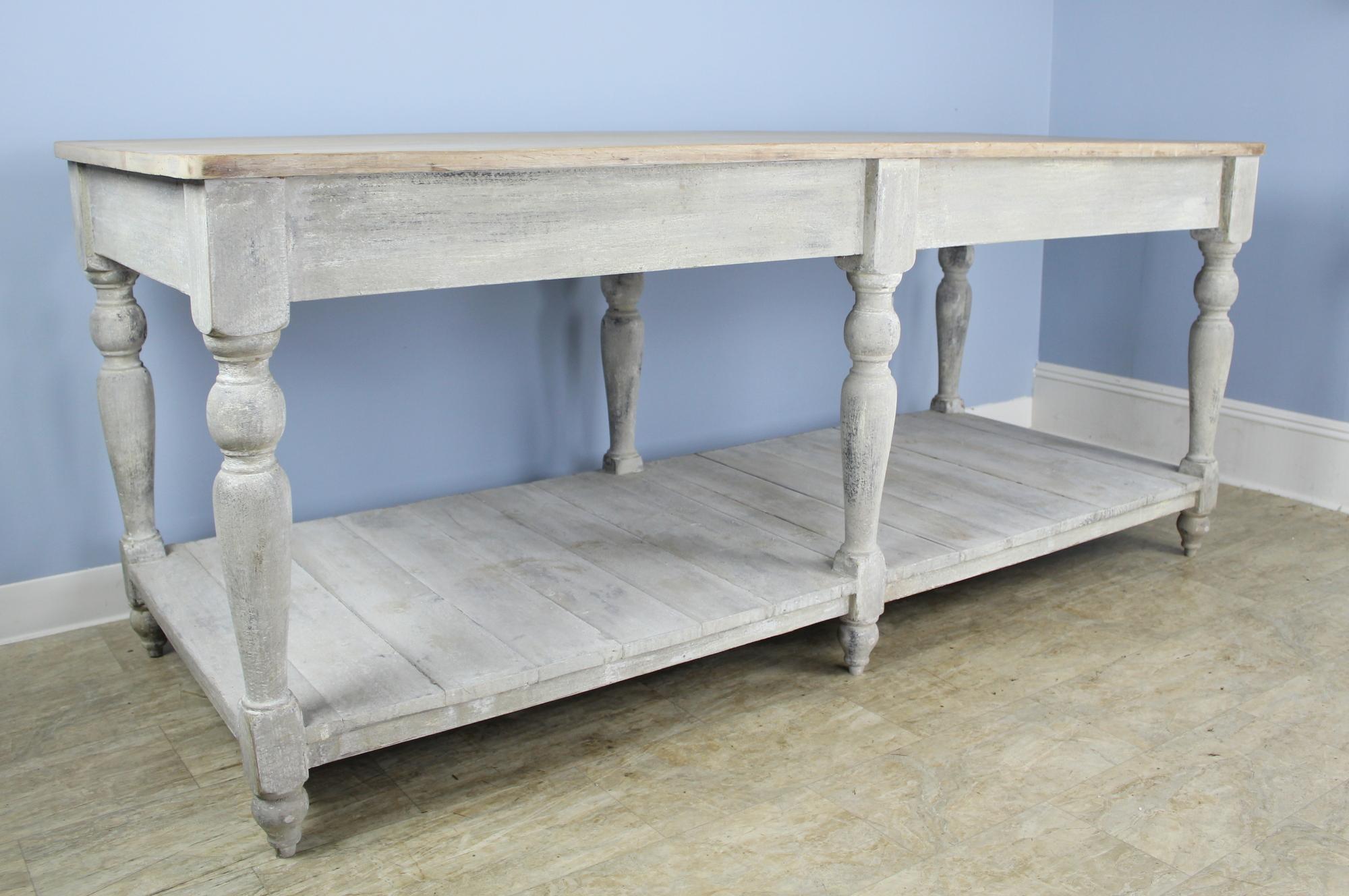Large Antique Painted Prep or Draper's Table For Sale 1