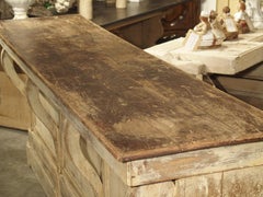 Large Antique Painted Wooden Counter or Bar from France, circa 1880