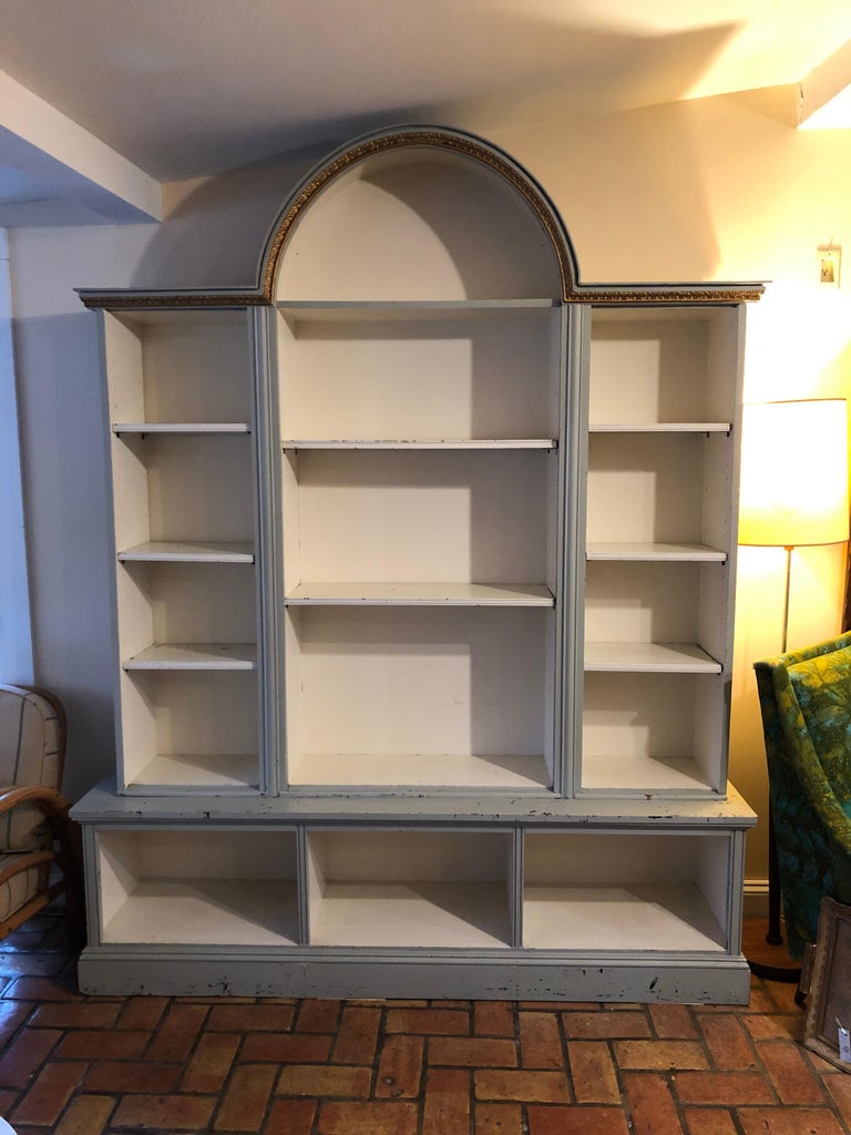 Large Antique Farmhouse Style Wooden Bookcase at 1stDibs