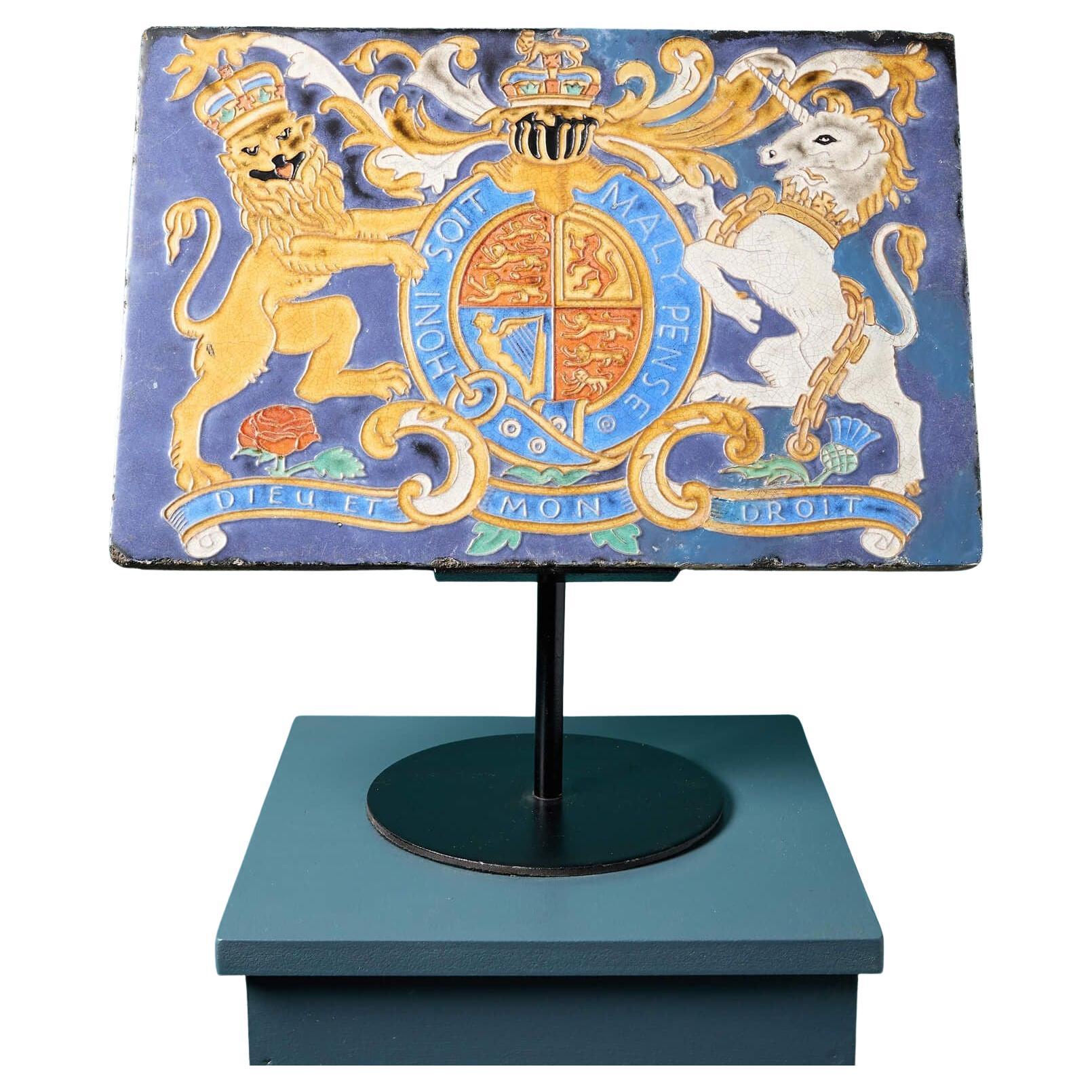 Large Antique Panel of British Royal Coat of Arms