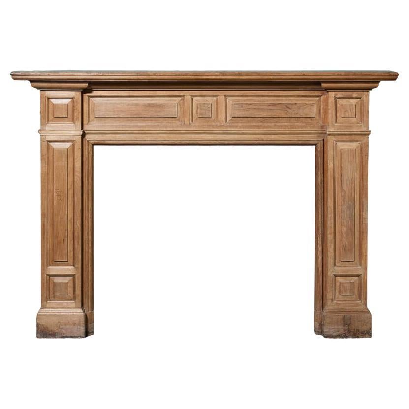 Large Antique Panelled Design Walnut Fire Mantel