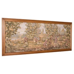 Large Antique Panoramic Tapestry, French, Needlepoint, Decorative Panel, c.1910