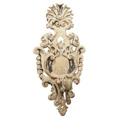 Large Antique Parcel Painted Wooden Chateau Sconce, Circa 1800