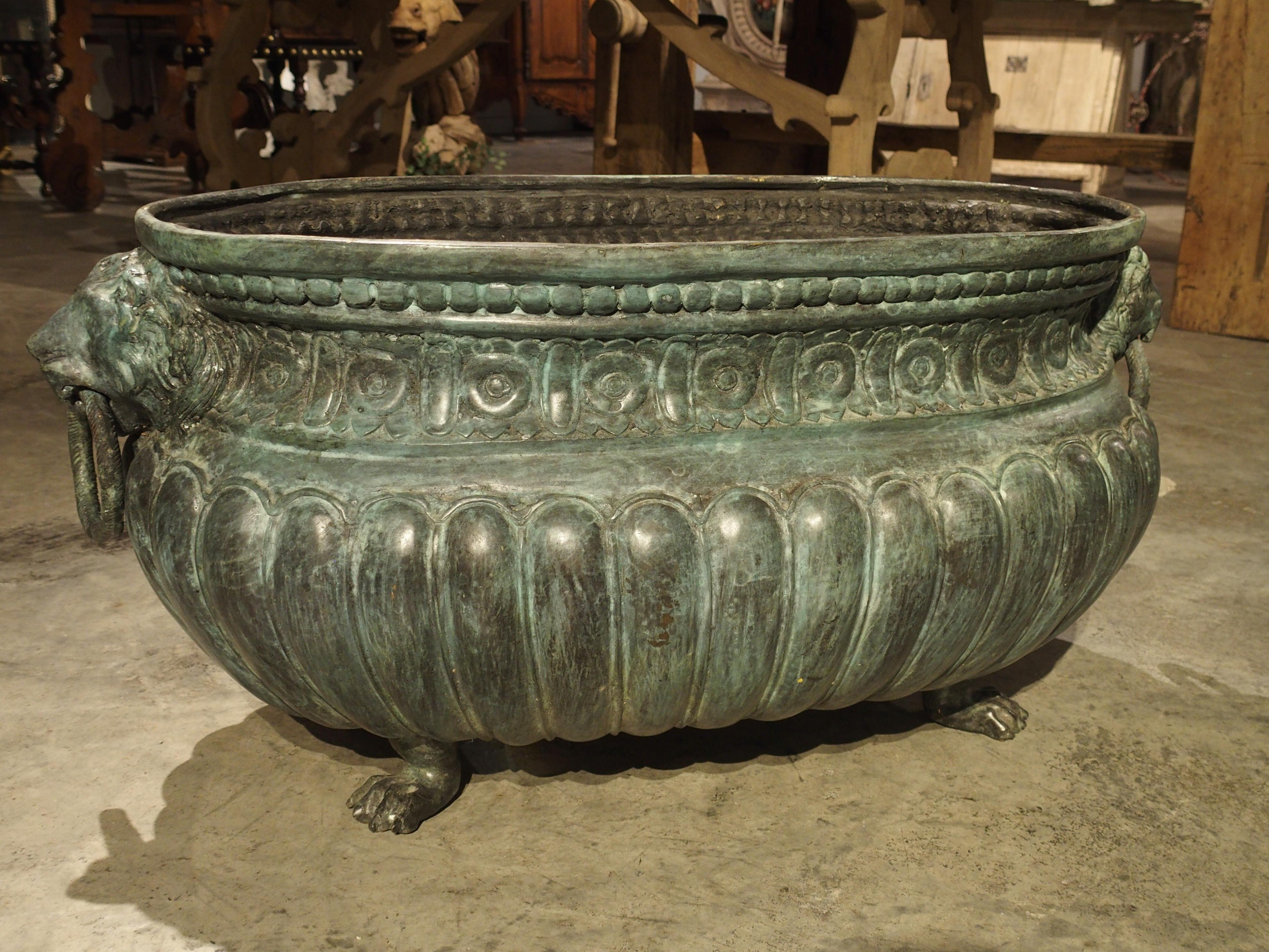 Large Antique Patinated Bronze Jardiniere from Italy, circa 1890 8