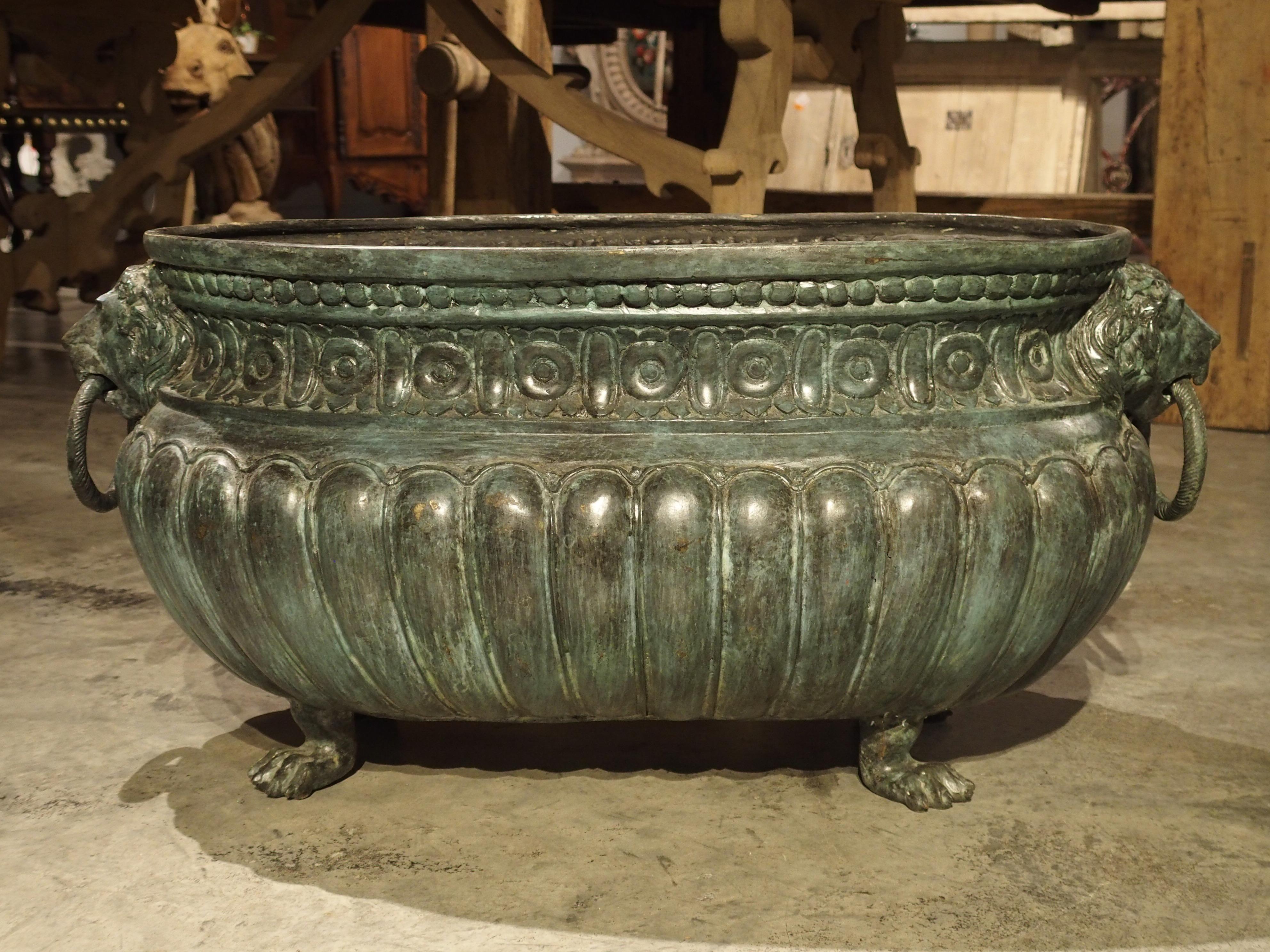 Large Antique Patinated Bronze Jardiniere from Italy, circa 1890 11