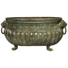 Large Antique Patinated Bronze Jardiniere from Italy, circa 1890