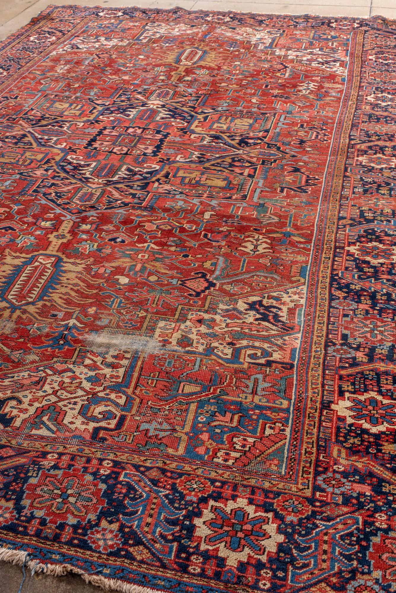 Hand-Knotted Large Antique Persian Antique Rug For Sale