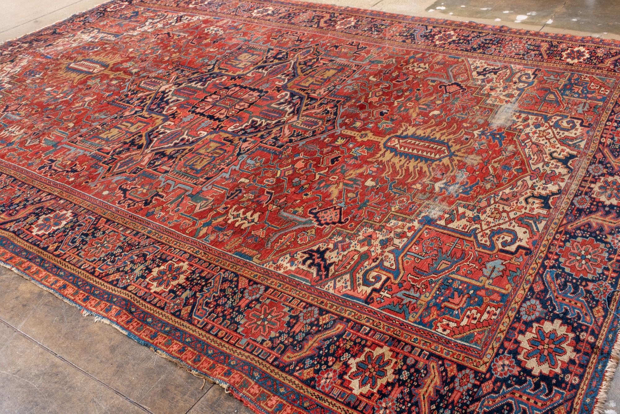 Wool Large Antique Persian Antique Rug For Sale