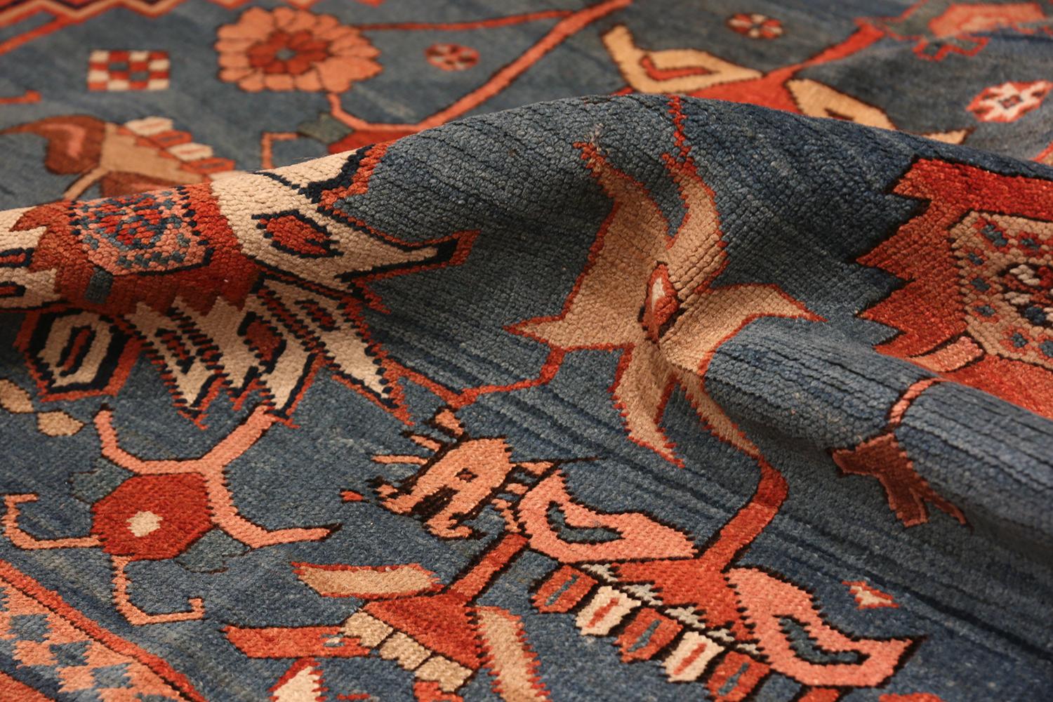 Wool Large Antique Persian Bakshaish Rug. Size: 13 ft x 18 ft 2 in (3.96 m x 5.54 m)