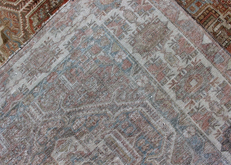 Large Antique Persian Over Sized Diamond Design Bakhtiari Rug in Multi ...