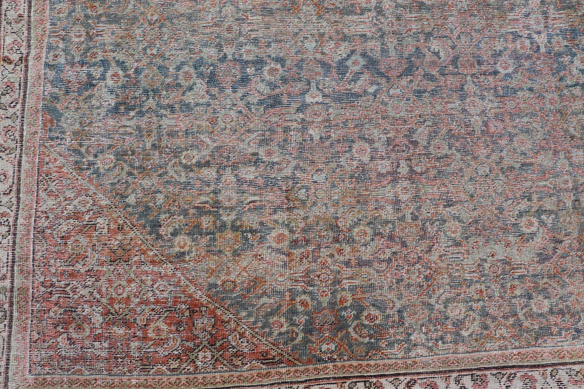 Gran Sultanabad Persa Antiguo Envejecido con Diseño Herati Integral en venta 12