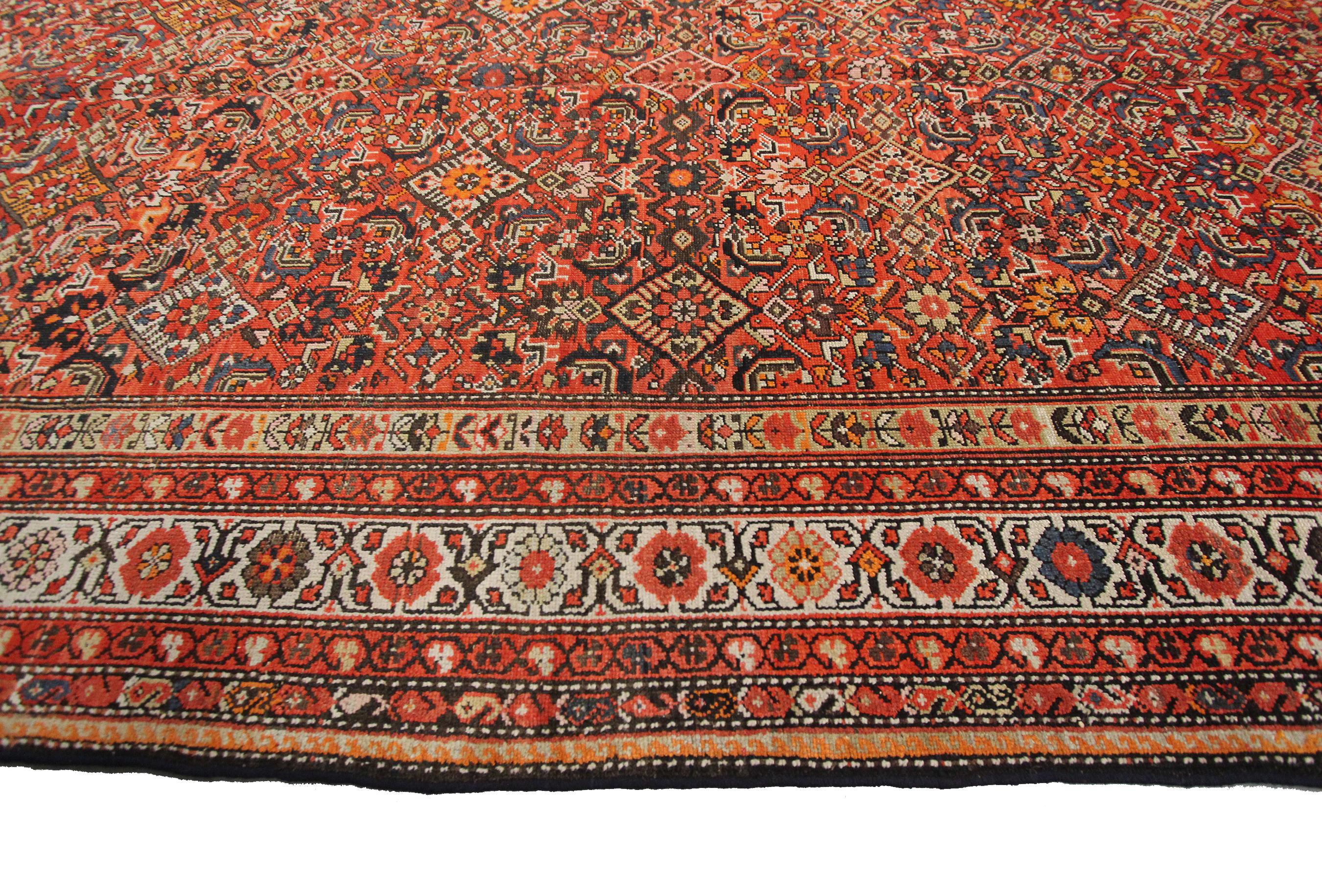 Hand-Knotted Large Antique Persian Farahan Rug Antique Farahan Persian Rug Overall 6x14 For Sale