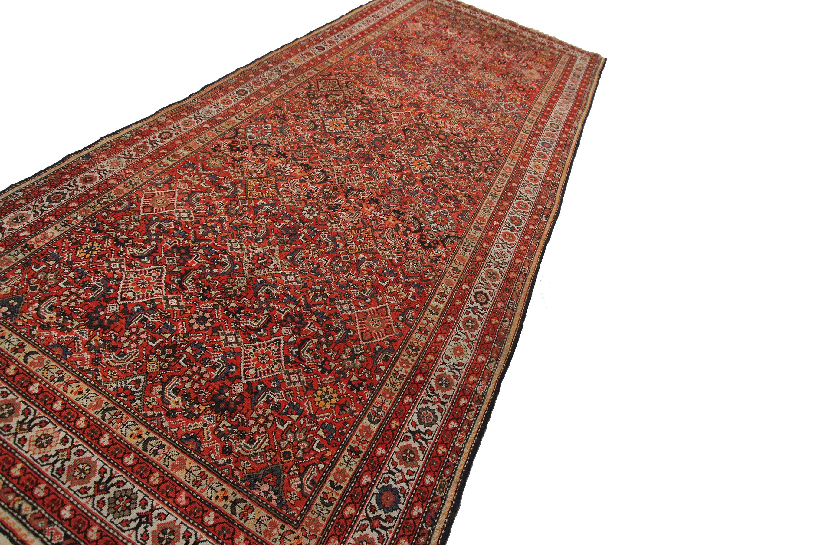Large Antique Persian Farahan Rug Antique Farahan Persian Rug Overall 6x14 For Sale 2