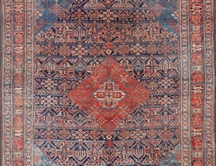Large Antique Persian Joshaghan Rug with All-Over Sub-Geometric Diamond Design