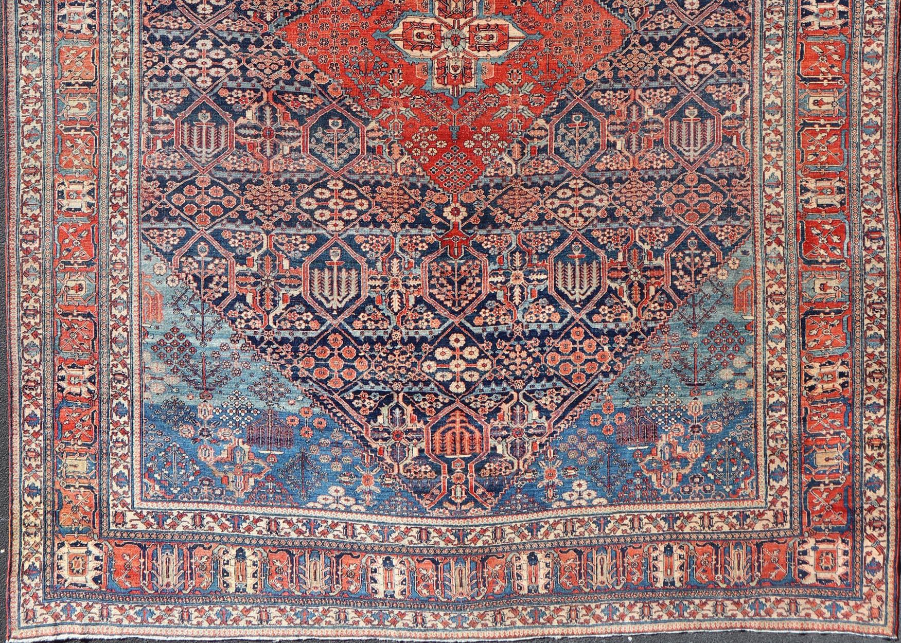handmade persian joshaghan rug geometric