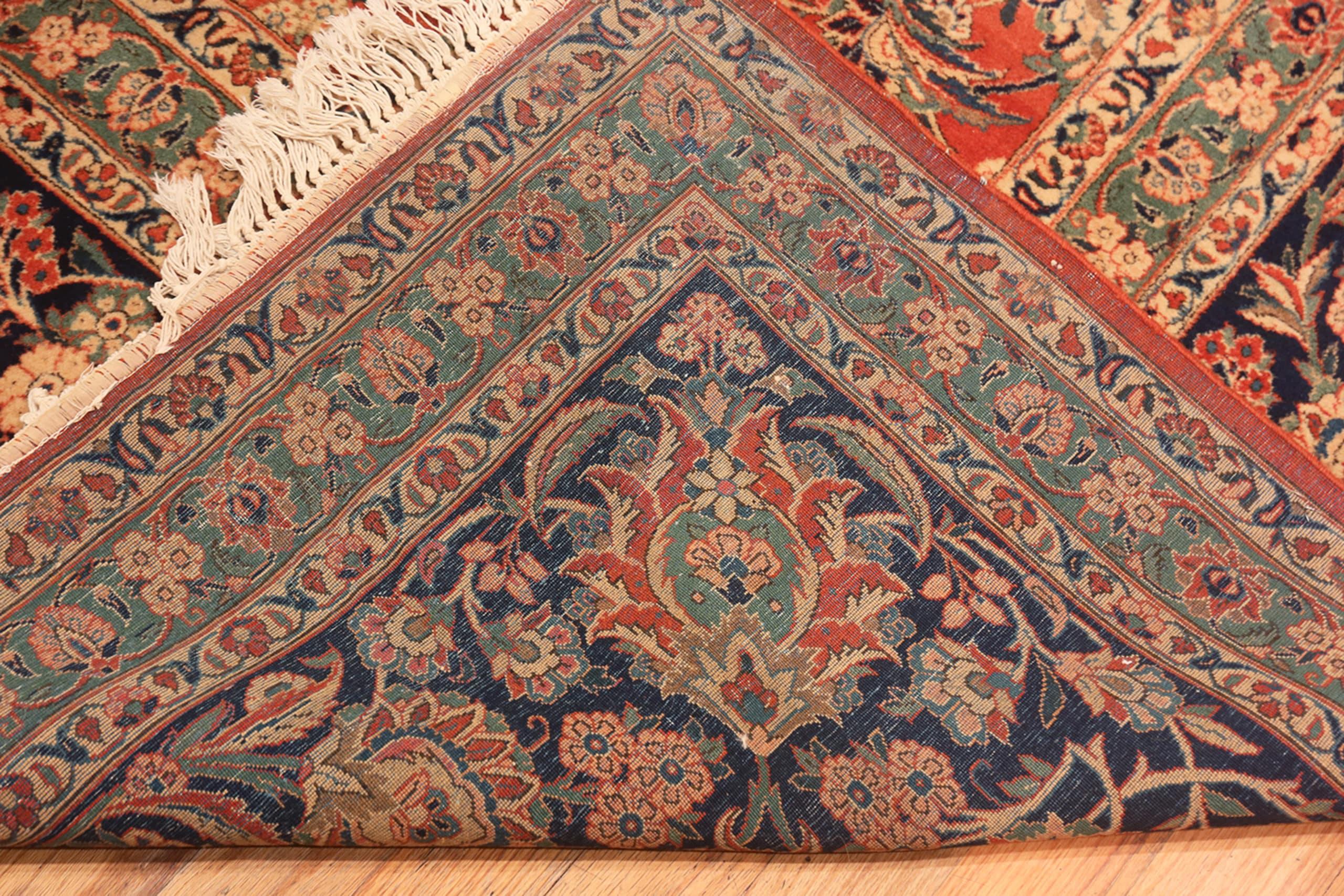 Large Antique Persian Kashan Dabir Rug, Country of Origin / Rug Type: Persian Rug, Circa date: 1920
