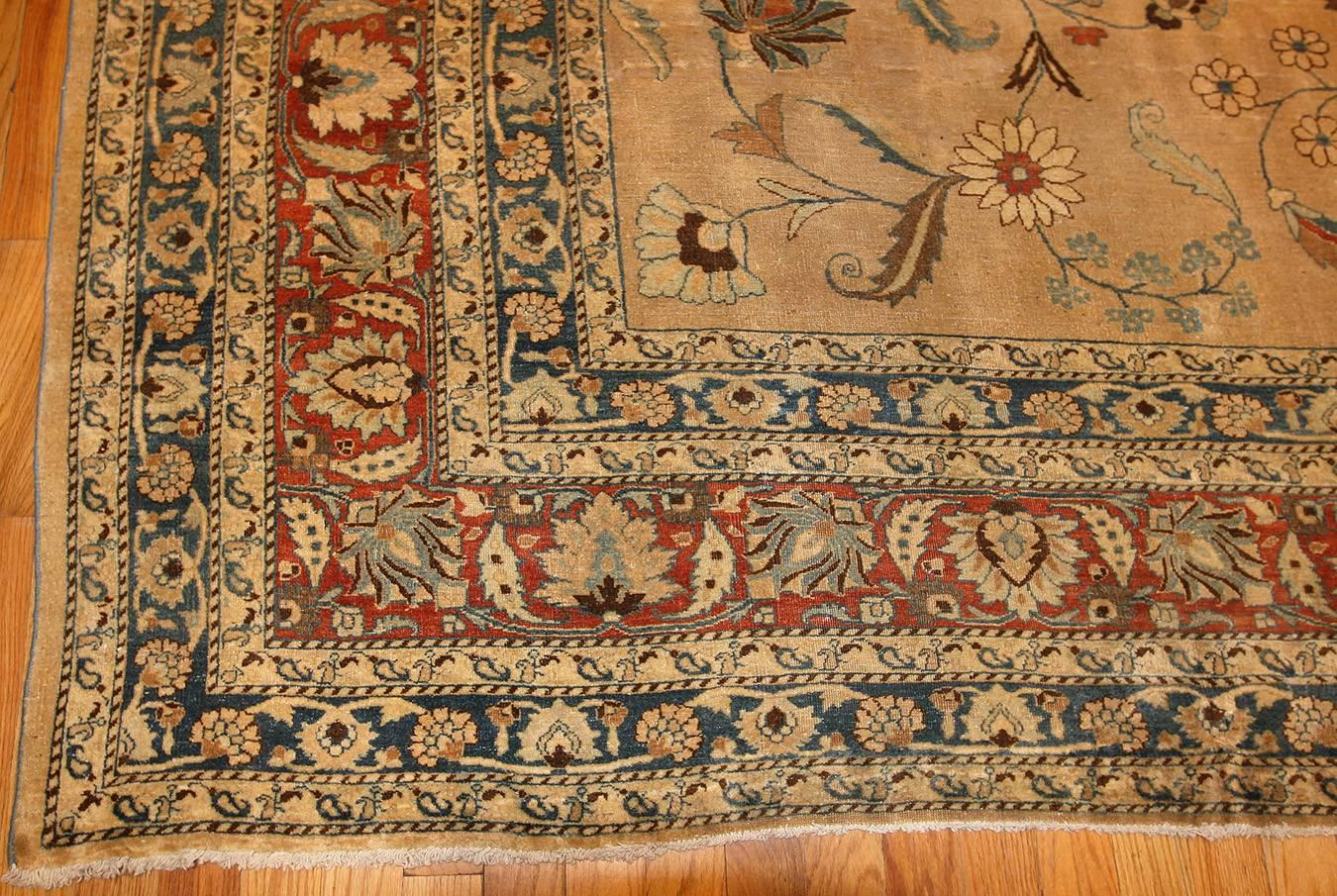 Antique Persian Khorassan carpet, country of origin: Persia, date circa 1920. Size: 13 ft. 2 in x 18 ft. 8 in (4.01 m x 5.69 m). 