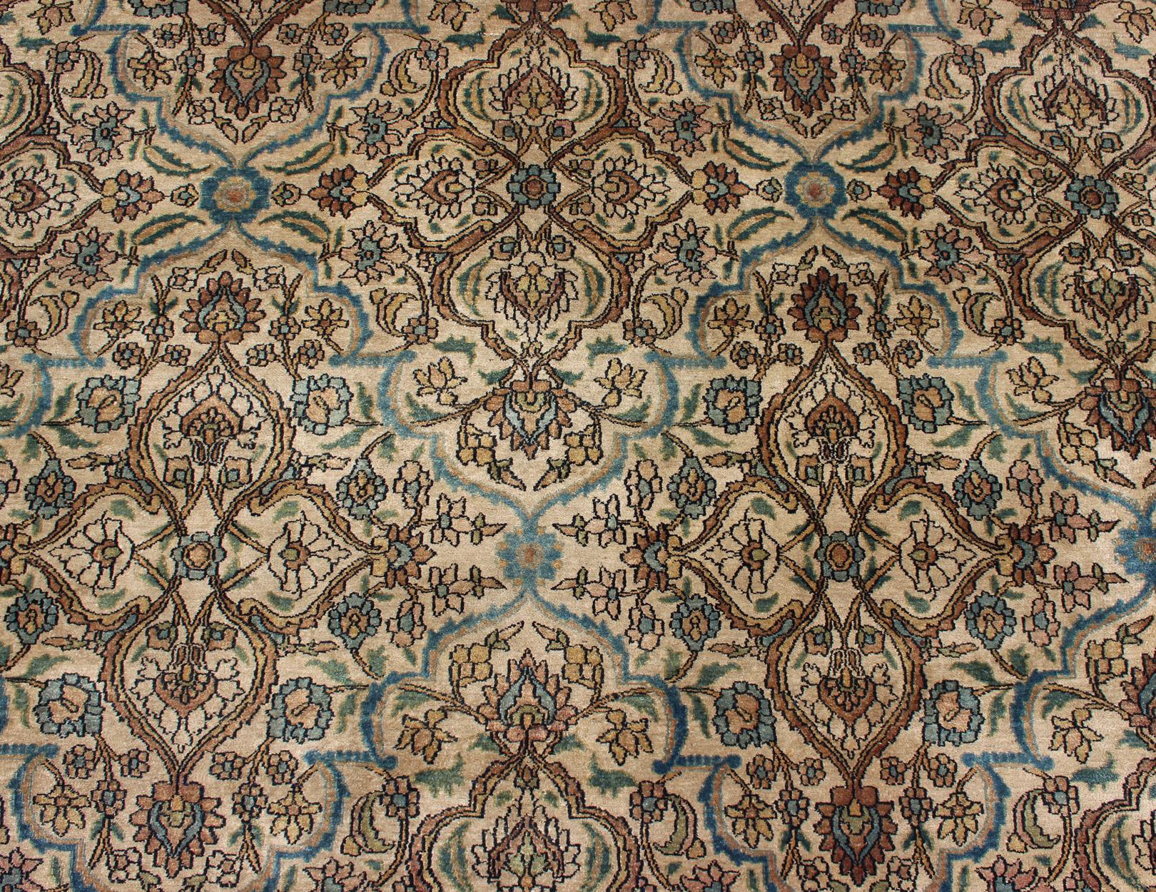 Large Antique Persian Khorassan with All-Over Botanical Design  For Sale 7