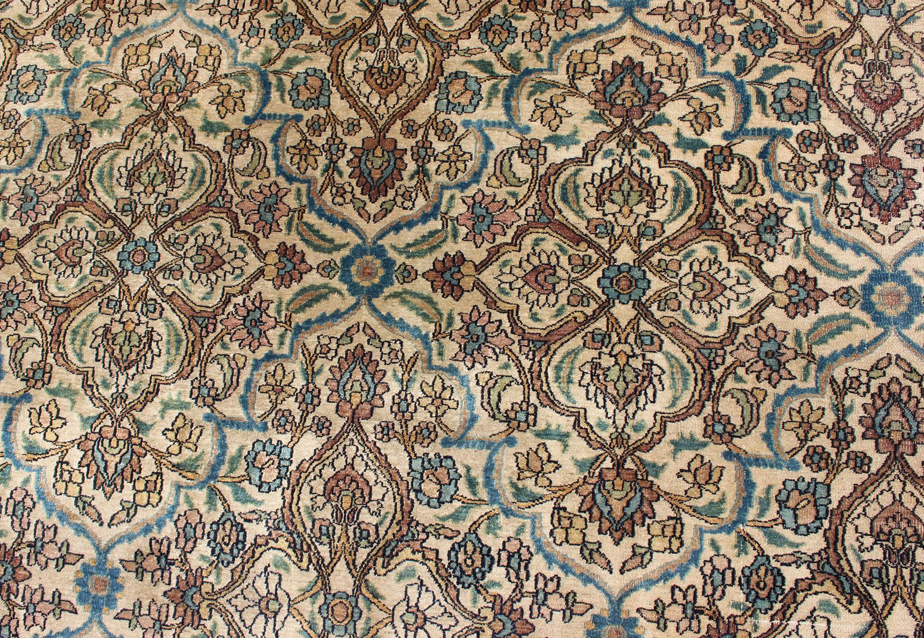 Large Antique Persian Khorassan with All-Over Botanical Design  For Sale 2