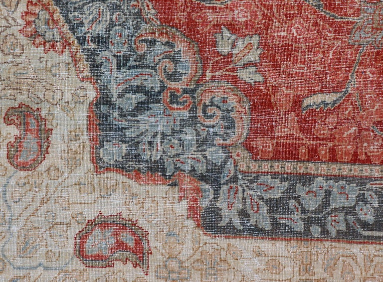 Large Antique Persian Mahal Rug with Central Medallion and Regal Design ...