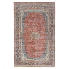 Large Antique Persian Mahal Rug with Central Medallion and Regal Design