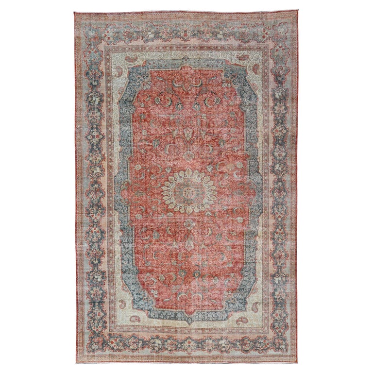 Large Antique Persian Mahal Rug with Central Medallion and Regal Design ...