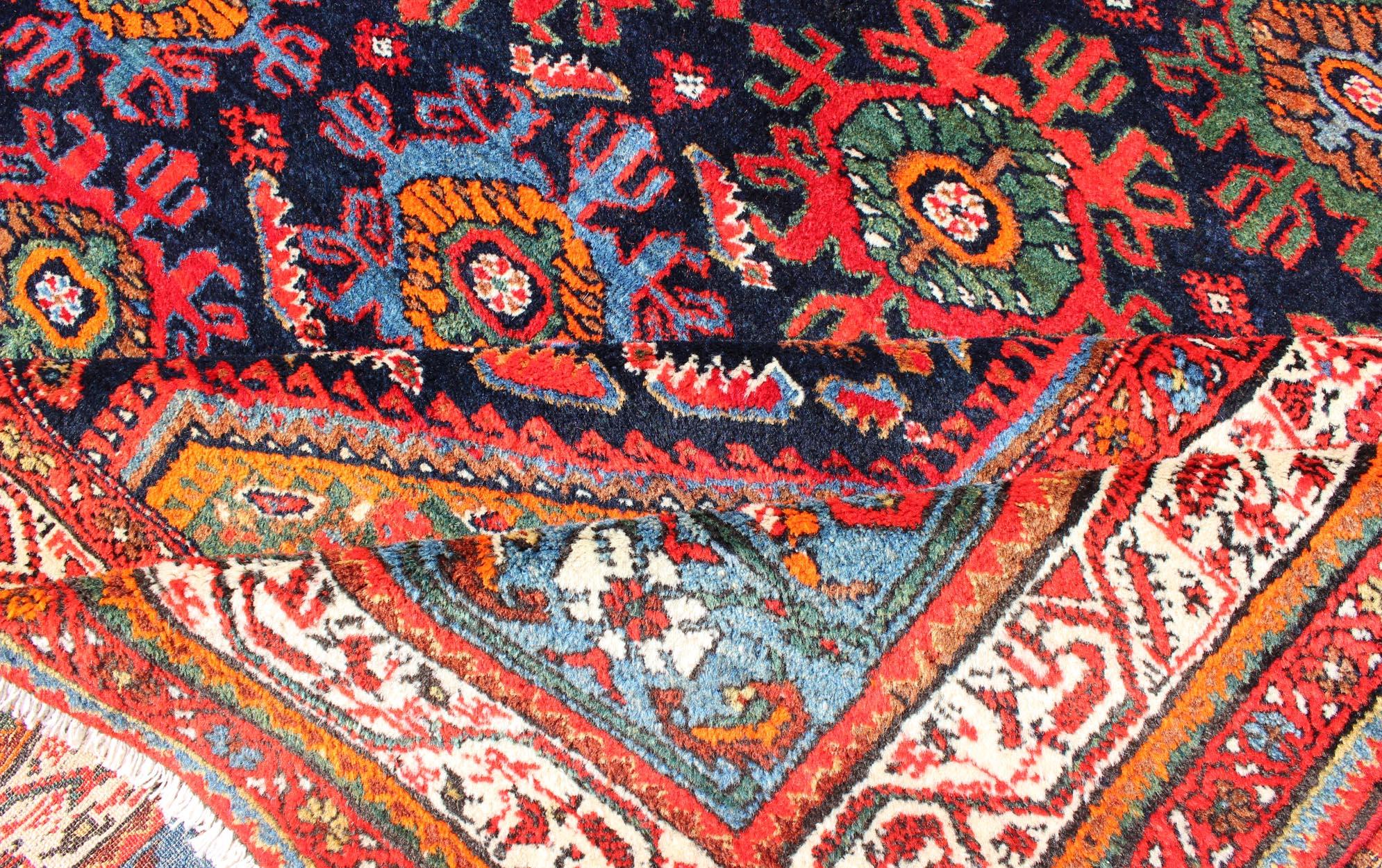 Early 20th Century Large Antique Persian Malayer Gallery Runner with Geometric Medallion For Sale