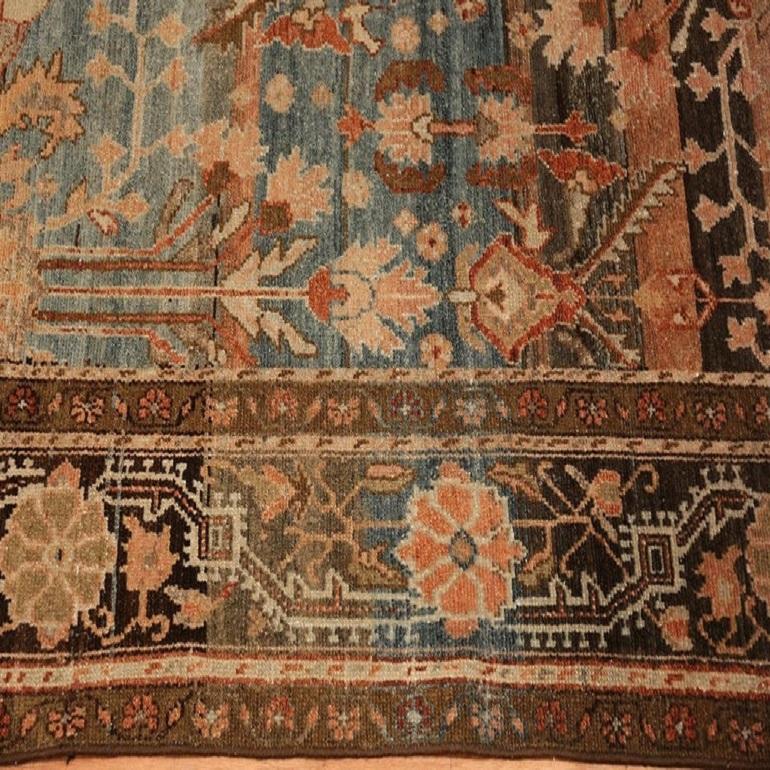Large antique Persian Malayer rug, country of origin: Persia, date circa 1920 - Size: 11 ft 6 in x 20 ft 2 in (3.51 m x 6.15 m). 

This gorgeous antique Malayer carpet from the 1920's has the colors of earth, sky, and water. Malayer rugs are