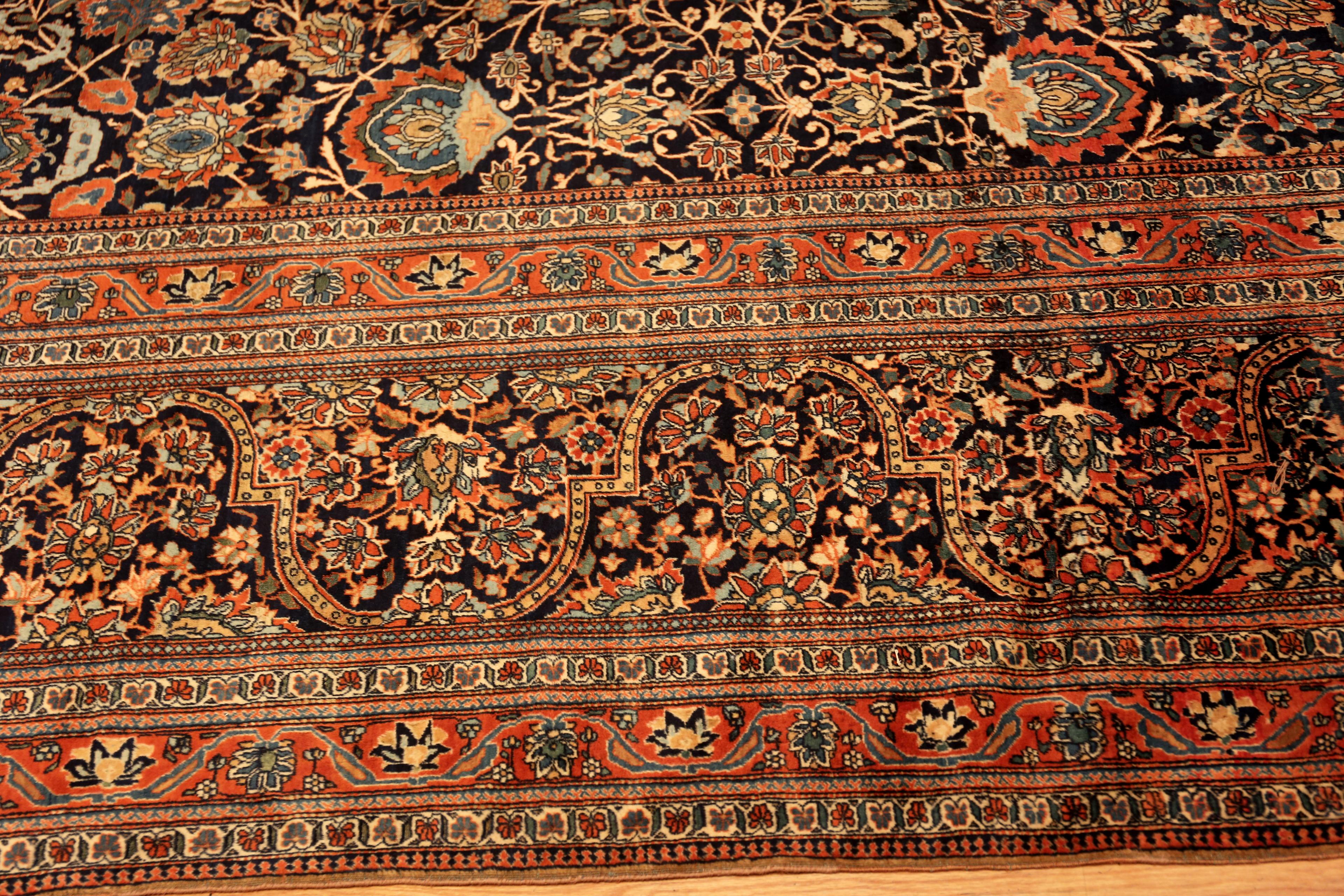Hand-Knotted Antique Persian Mohtasham Kashan Rug. 11 ft x 18 ft 9 in  For Sale