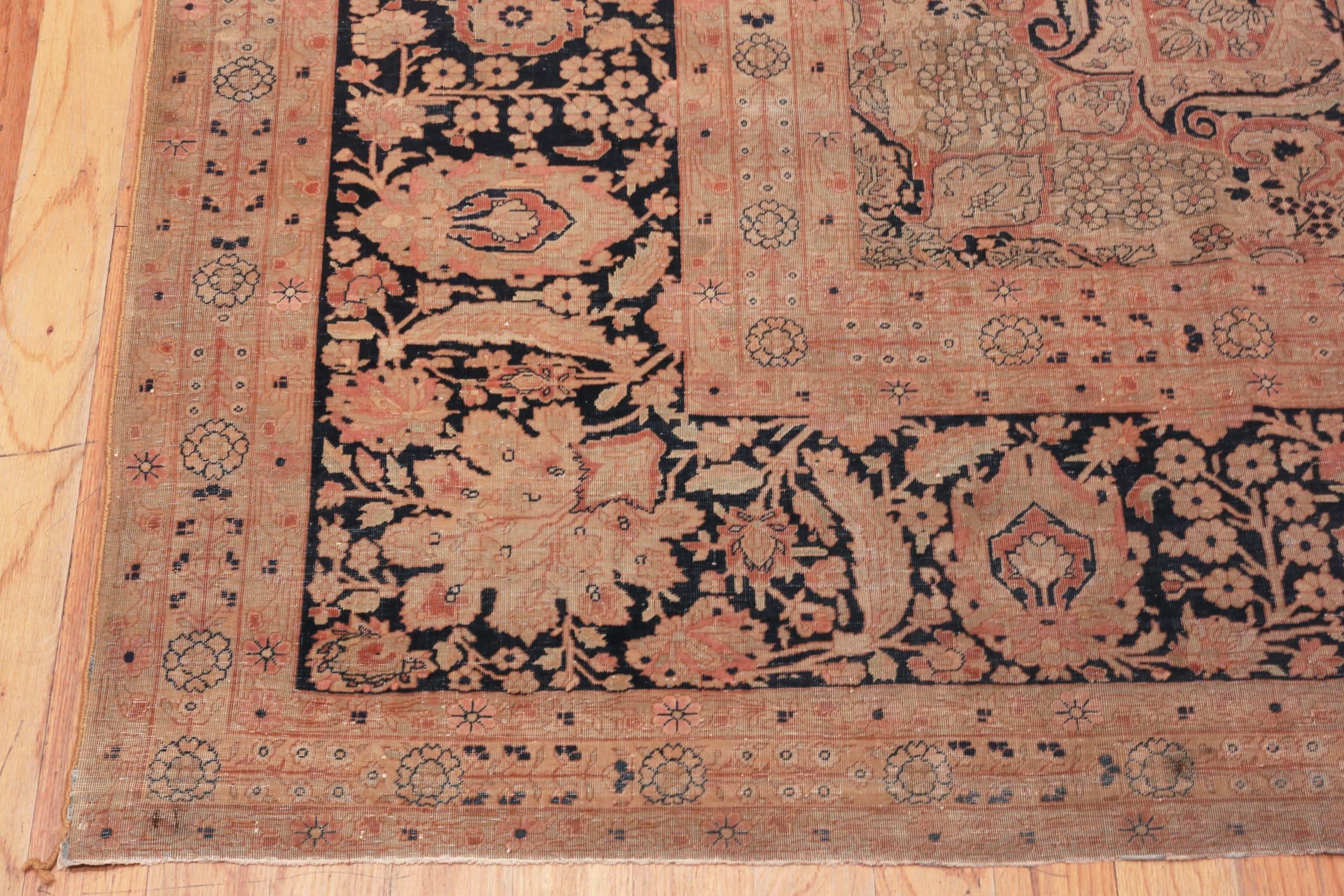 19th Century Antique Persian Mohtashem Kashan Rug. 12 ft x 16 ft 6 in  For Sale