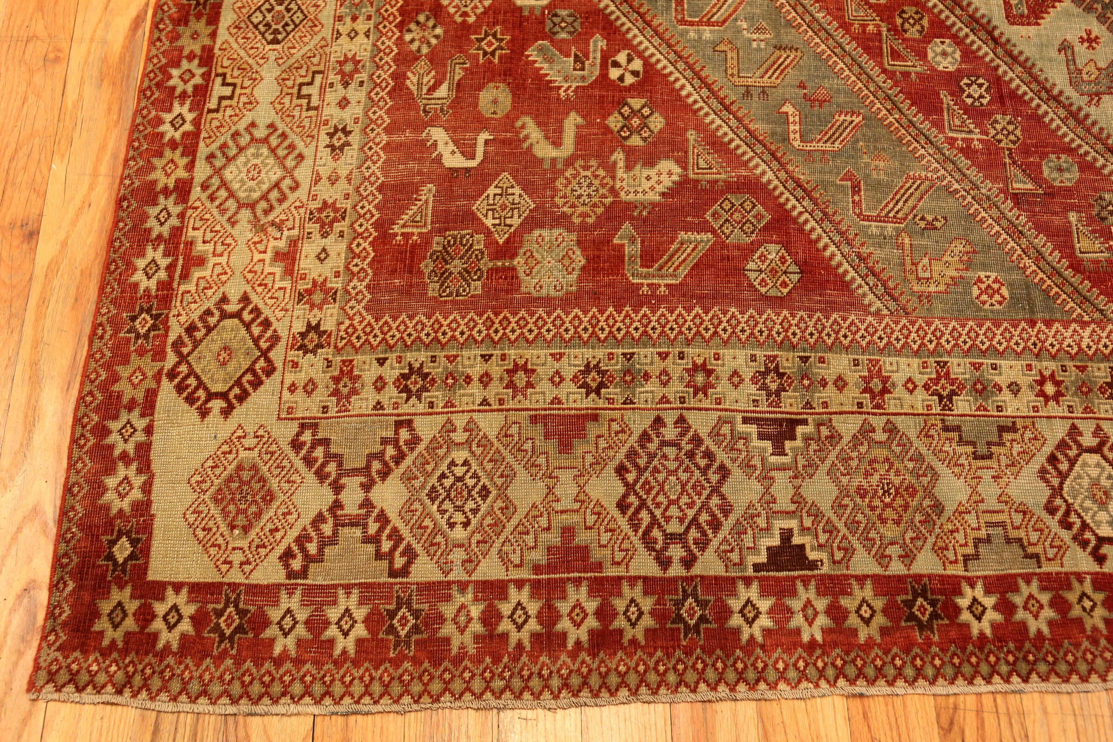 Tribal Antique Persian Qashqai Rug. 9 ft 7 in x 16 ft 2 in  For Sale