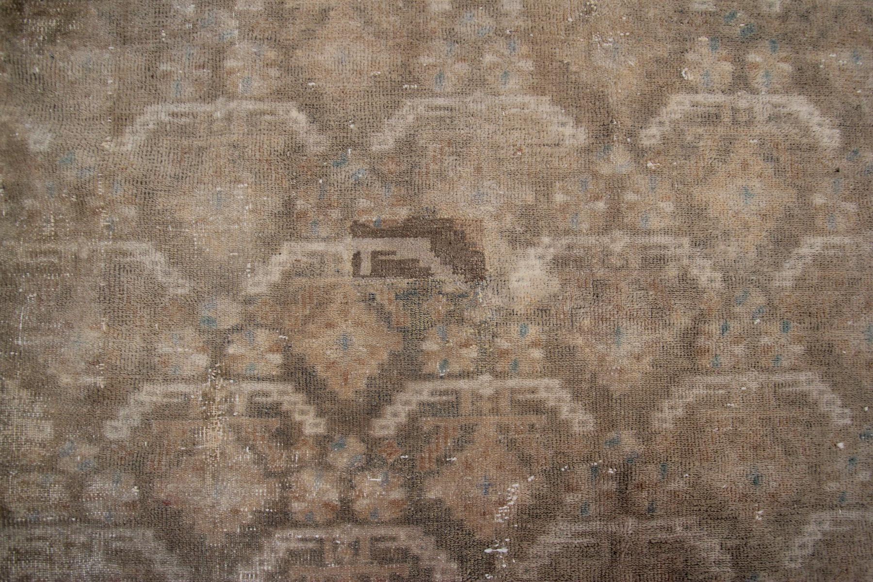 Großer großer antiker persischer Malayer-Teppich, antiker persischer Malayer-Teppich, beige auf beige im Angebot 2