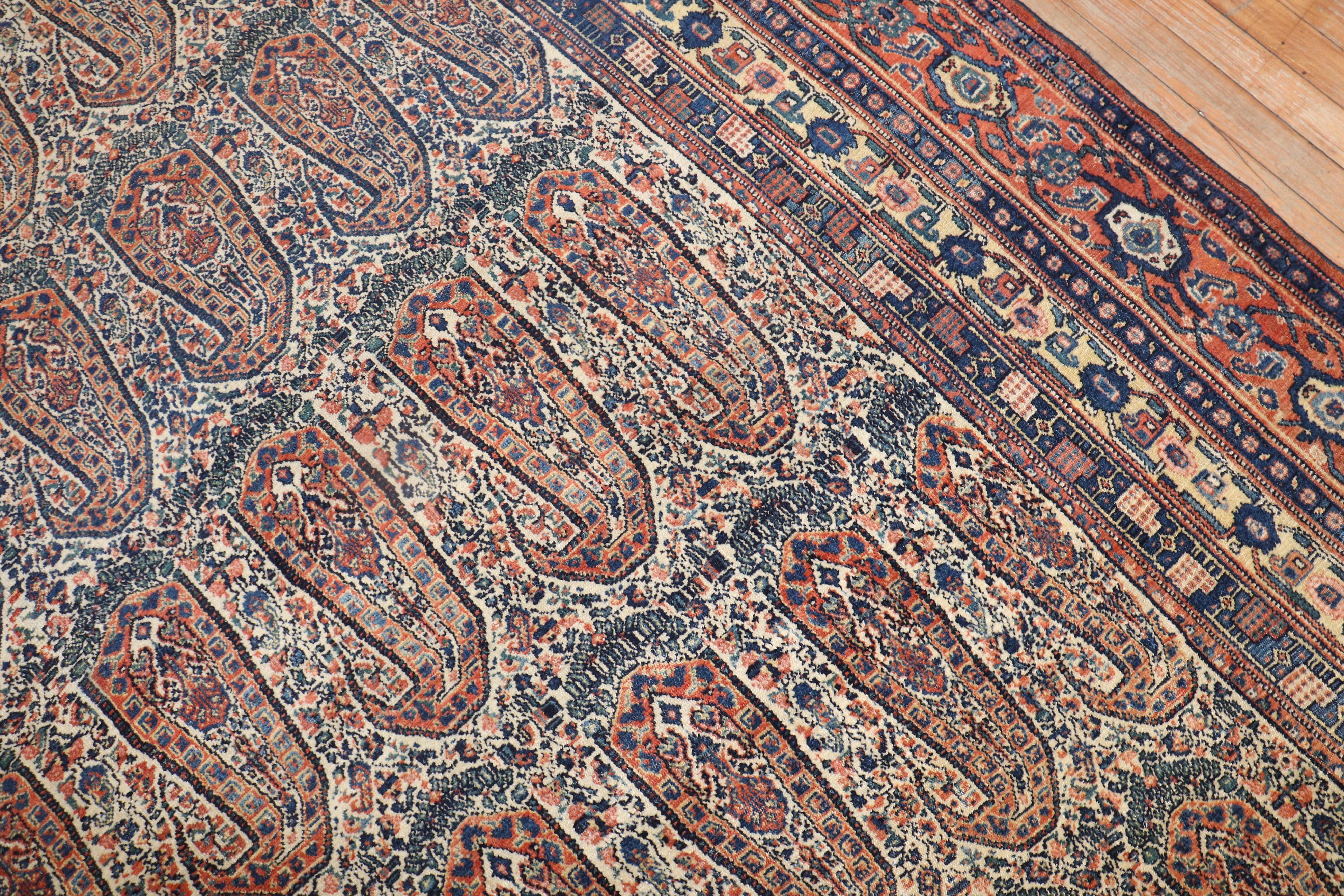 Laine Grand tapis persan ancien de Senneh en vente