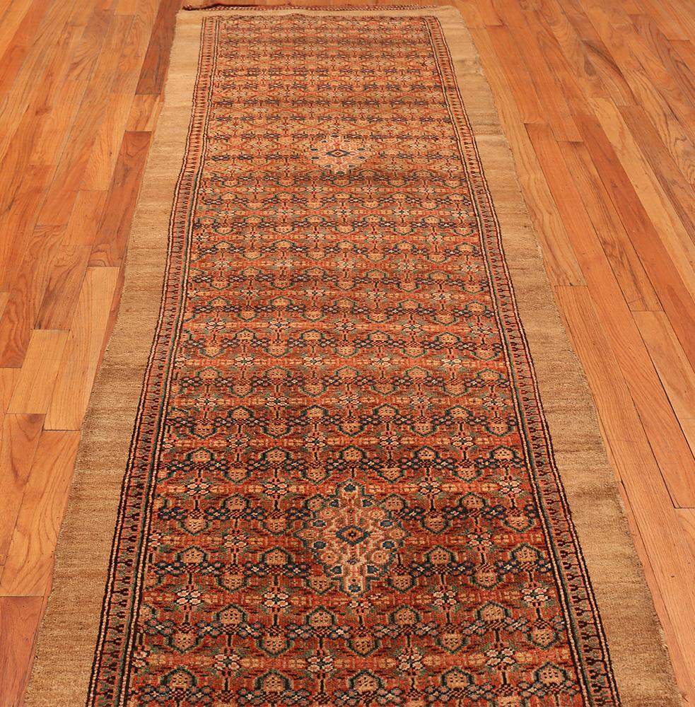 Hand-Knotted Large Antique Persian Serab Runner Rug. Size: 3 ft 5 in x 16 ft 6 in