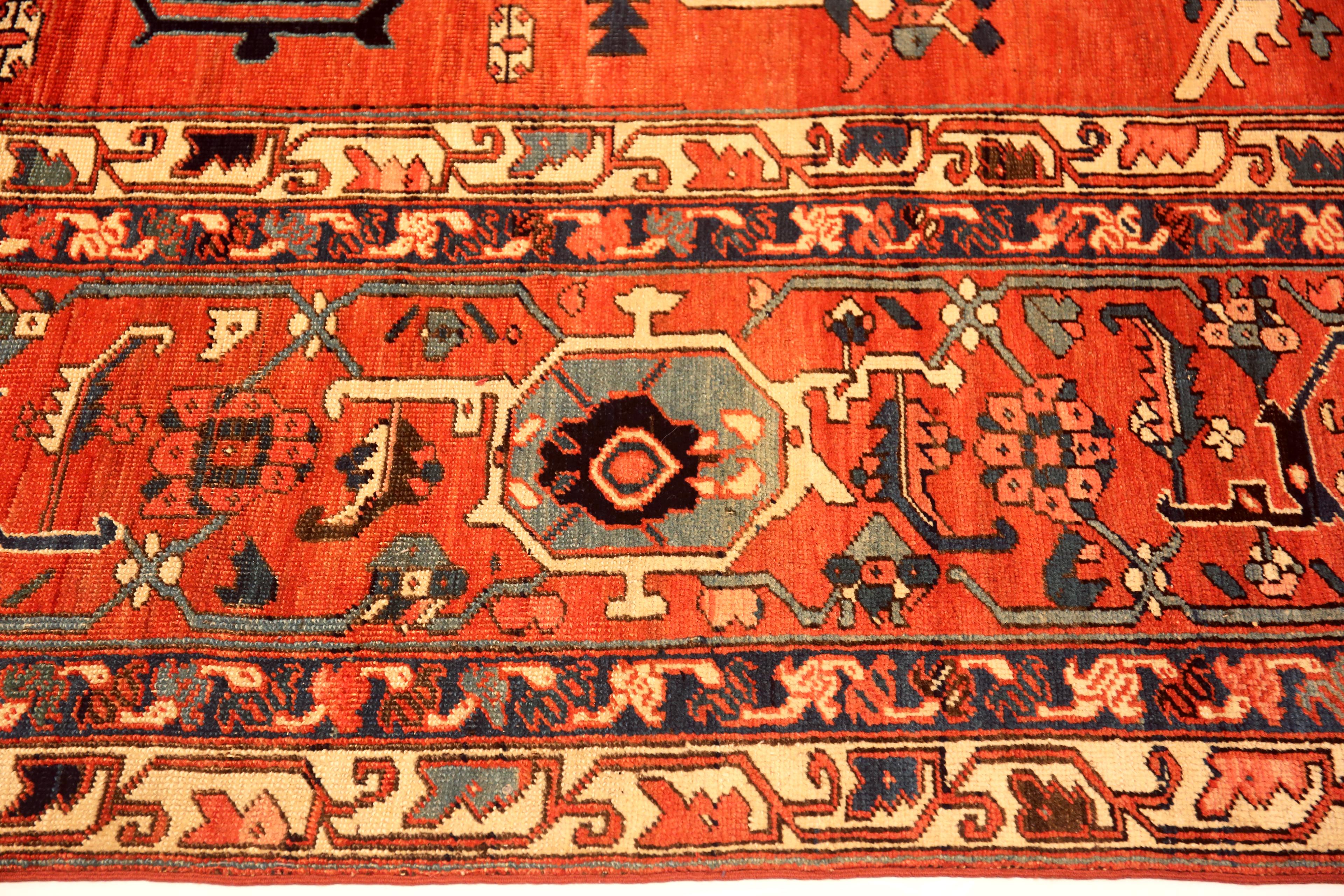 Laine Grand tapis persan Serapi ancien 11'9