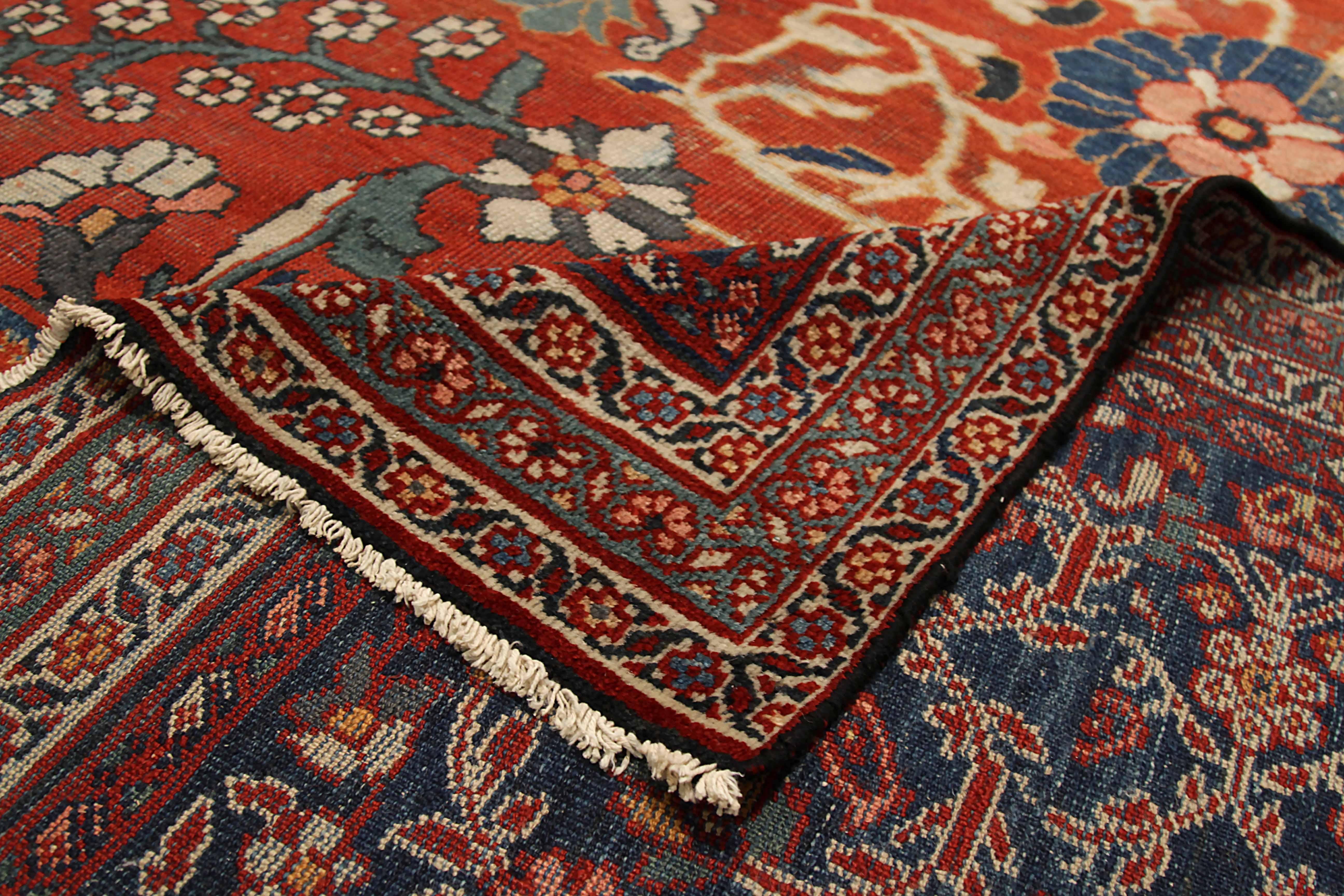 Wool Large Antique Persian Sultanabad Area Rug Circa 1900s For Sale