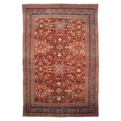 Large Antique Persian Sultanabad Area Rug Circa 1900s