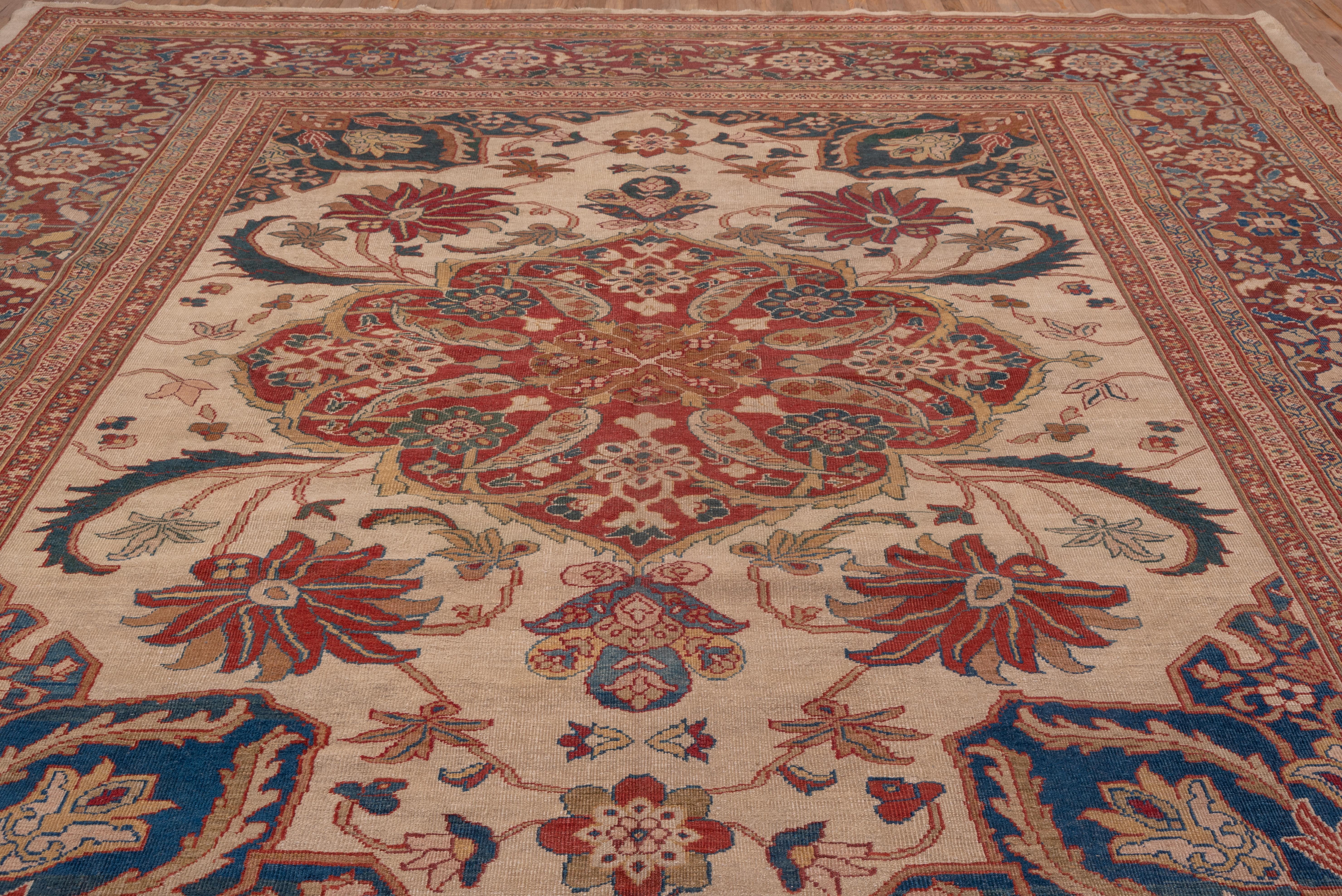 Hand-Knotted Large Antique Persian Sultanabad Crpet, circa 1890s For Sale