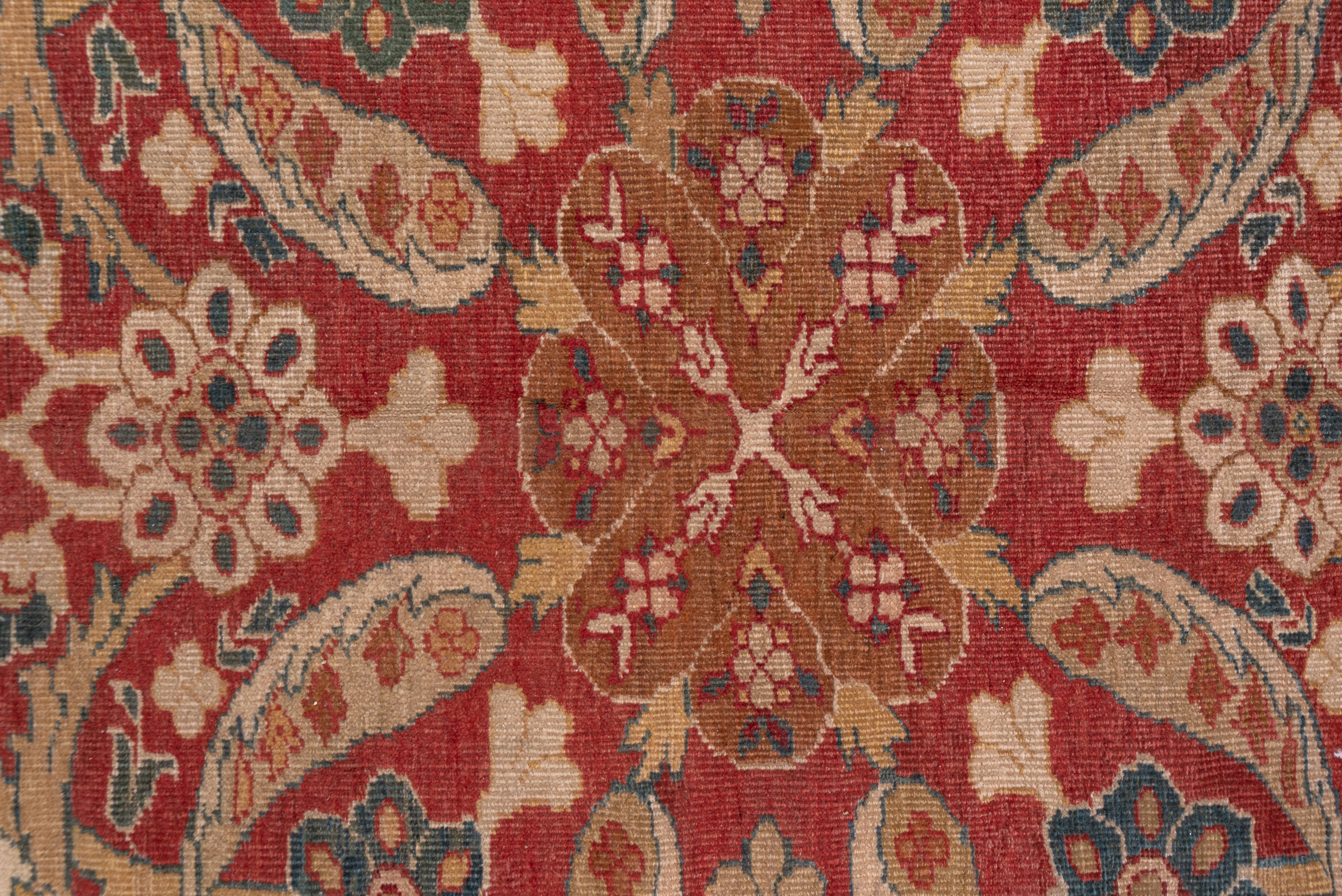 Annodato a mano Grande tappeto persiano Sultanabad antico, 1890 circa in vendita