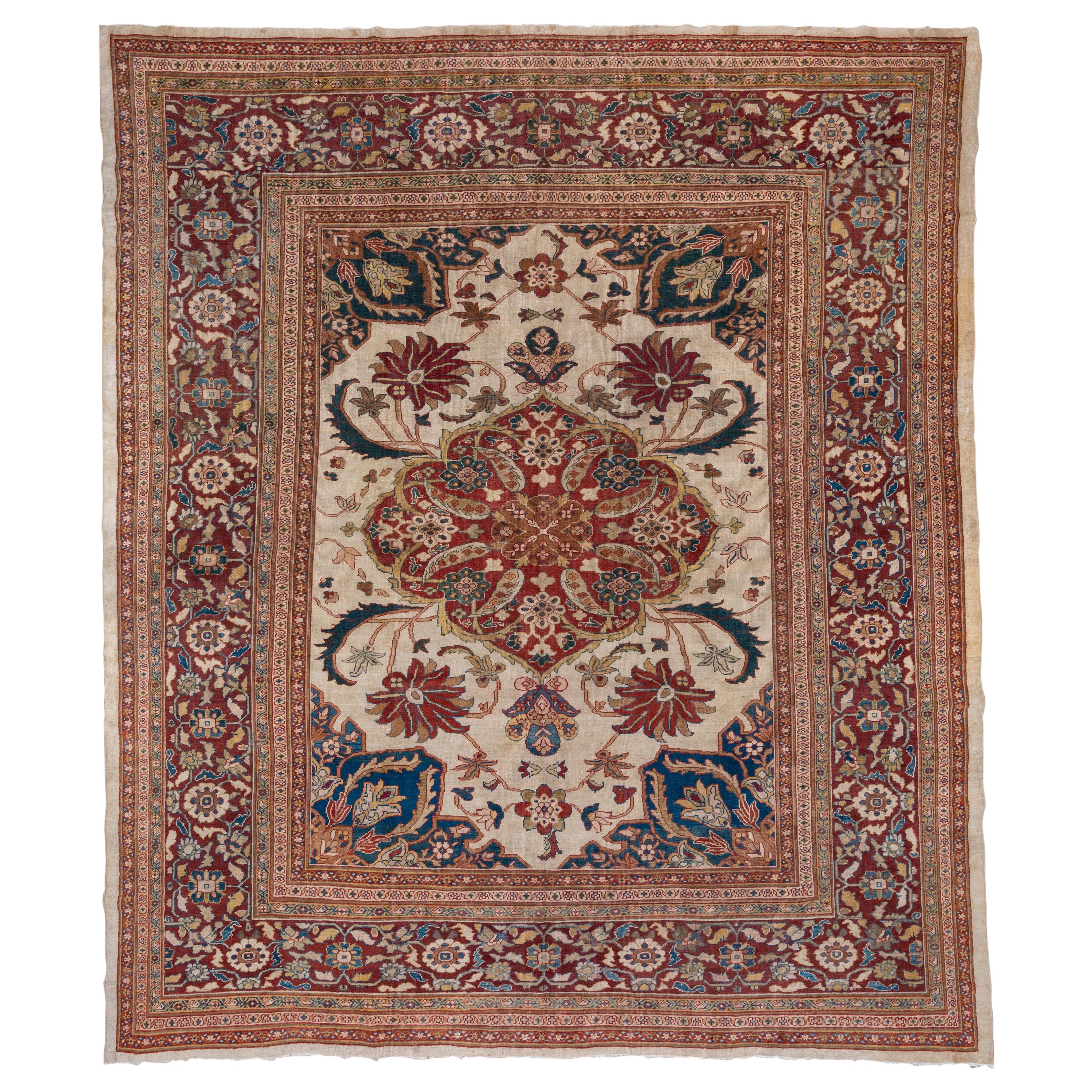 Large Antique Persian Sultanabad Crpet, circa 1890s For Sale
