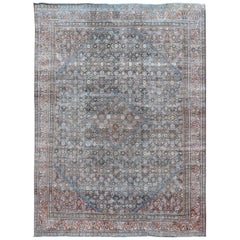 Large Antique Persian Sultanabad Mahal rug with sub Geometric All Over design 