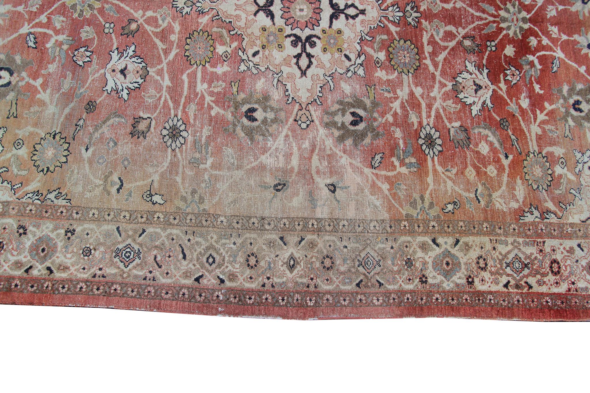 Large Antique Persian Sultanabad Rug Antique Mahal Geometric, 1900 For Sale 1