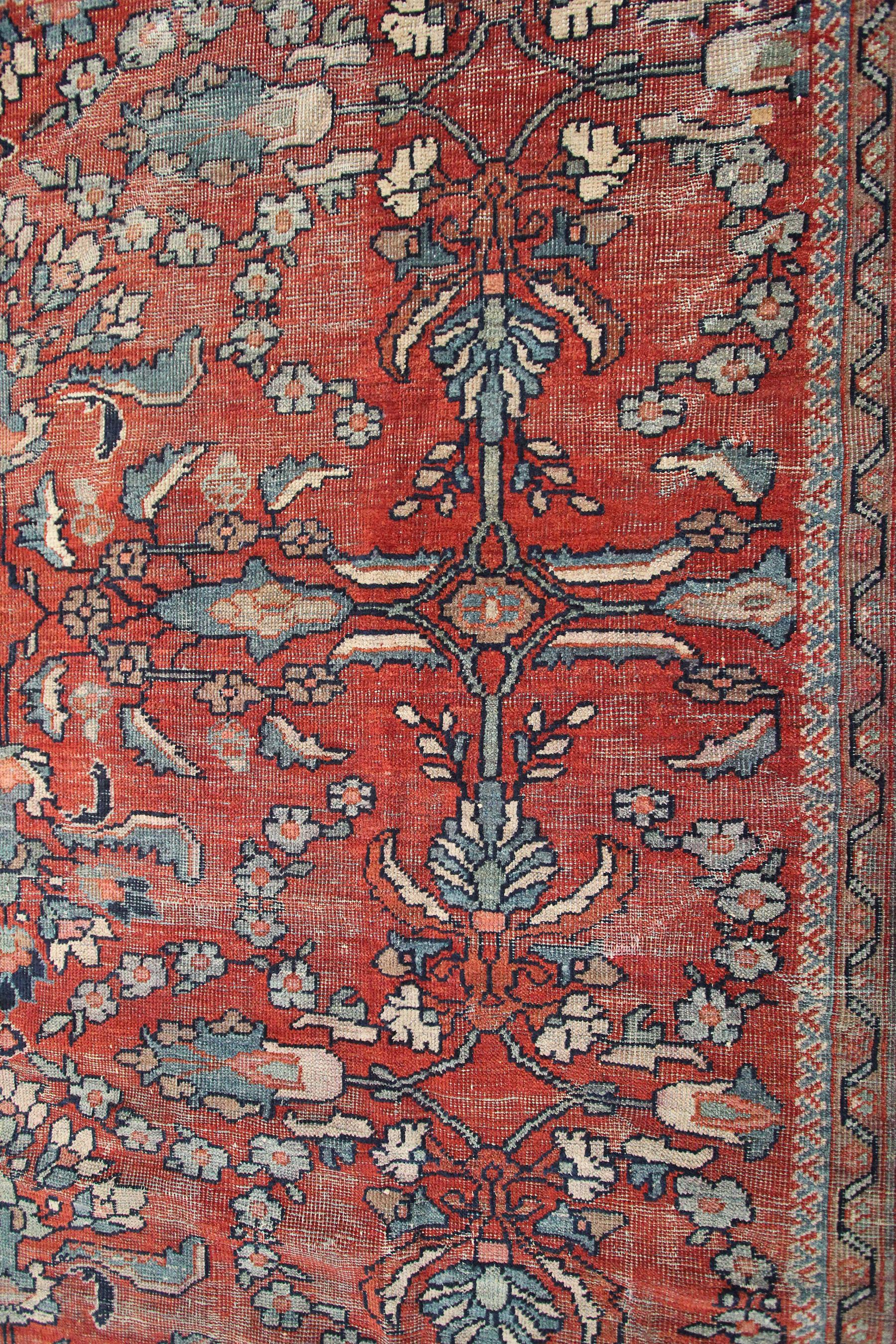 Großer antiker persischer Sultanabad-Teppich, Mahal, geometrisch, 1920, 9x12, 267x356cm im Angebot 5