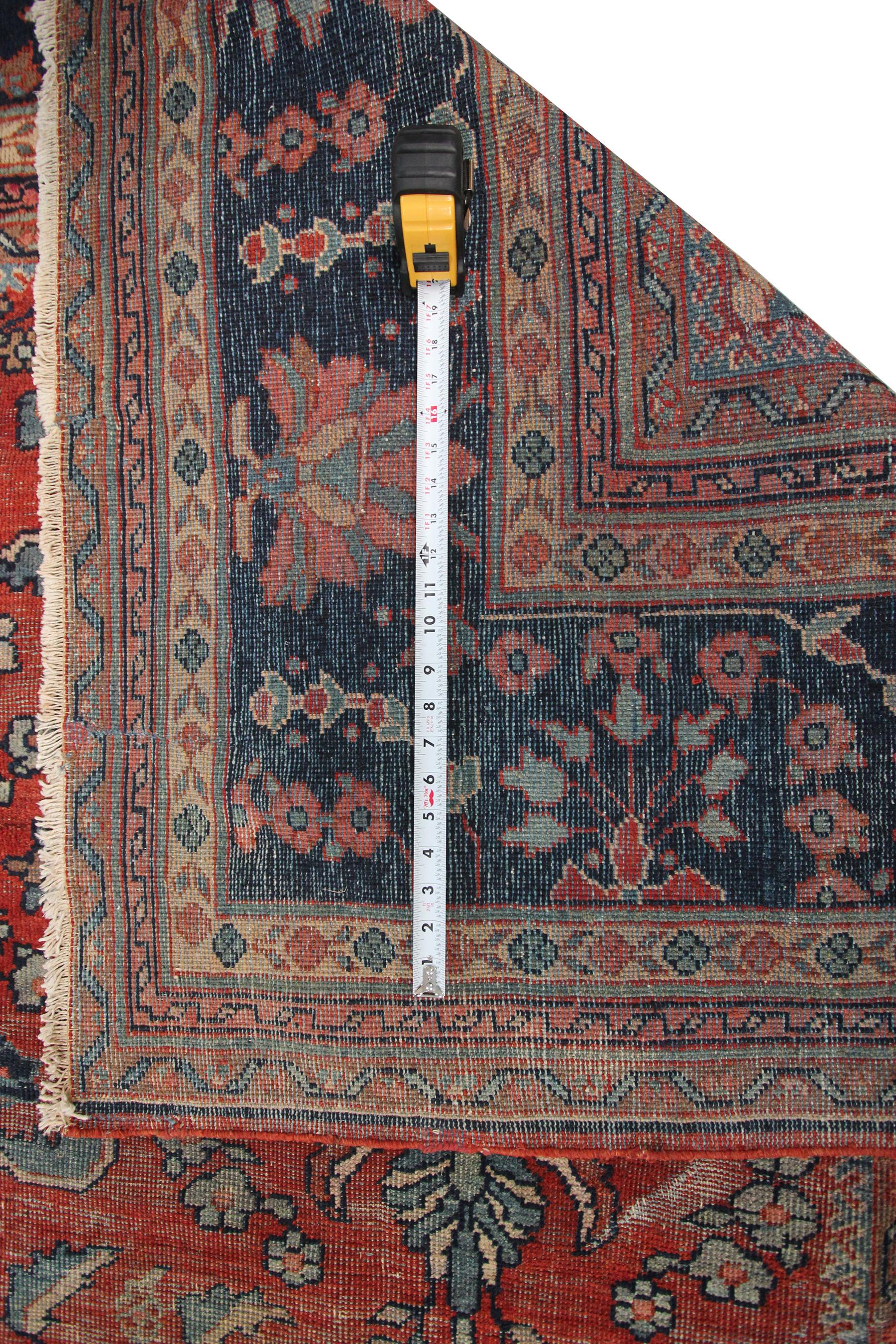 Large Antique Persian Sultanabad Rug Antique Mahal Geometric For Sale 8