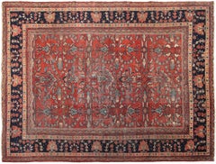 Large Antique Persian Sultanabad Rug Antique Mahal Geometric