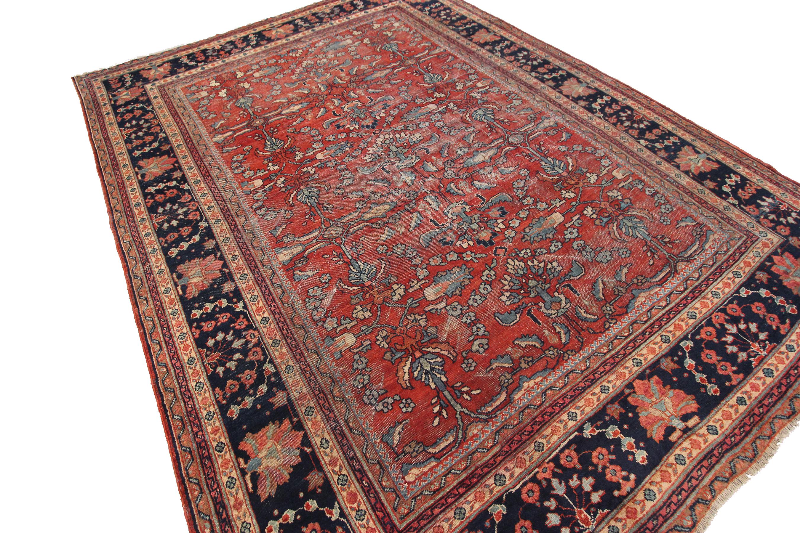 Large Antique Persian Sultanabad Rug Antique Mahal Geometric For Sale 1