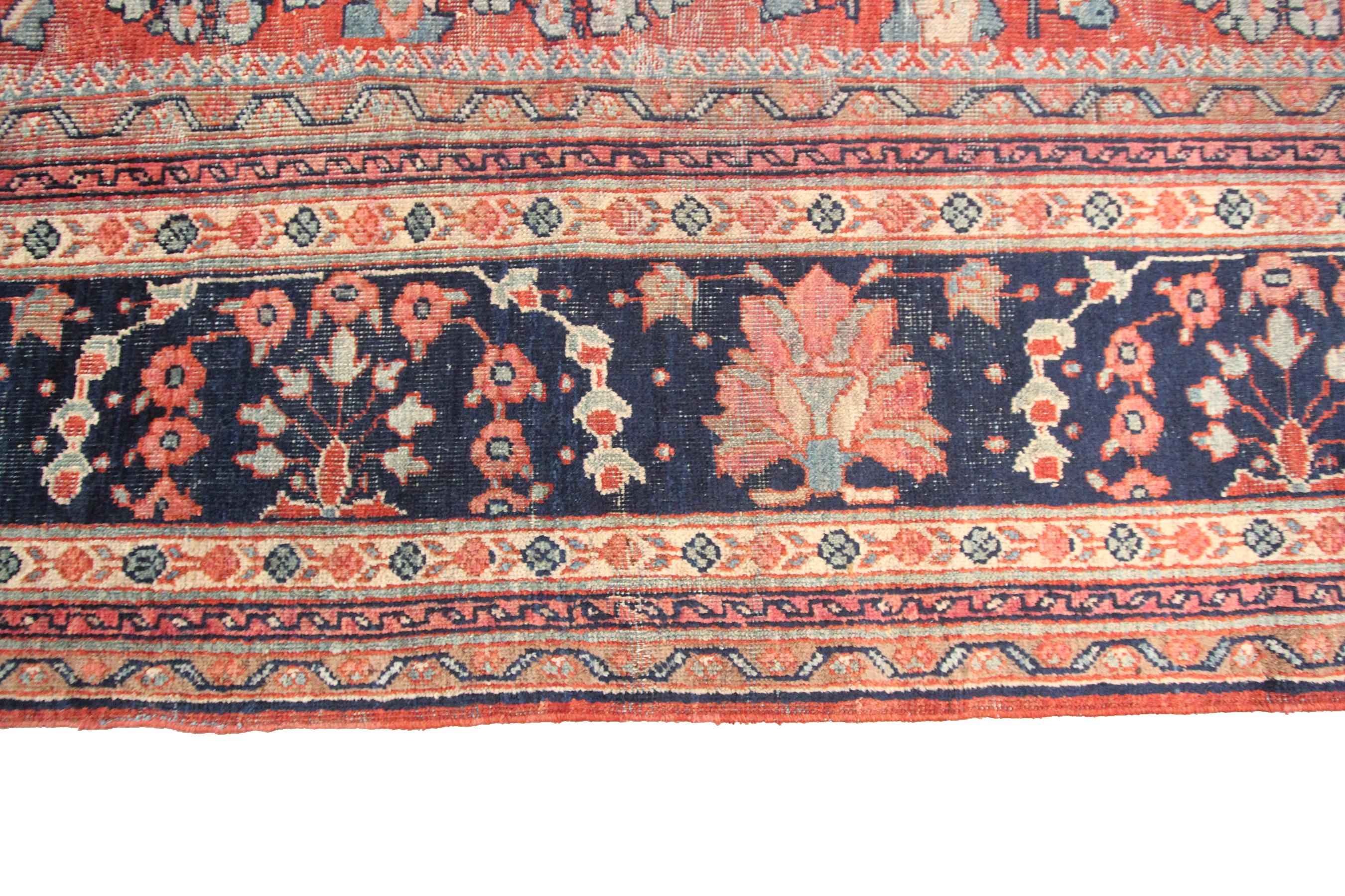 Large Antique Persian Sultanabad Rug Antique Mahal Geometric For Sale 2