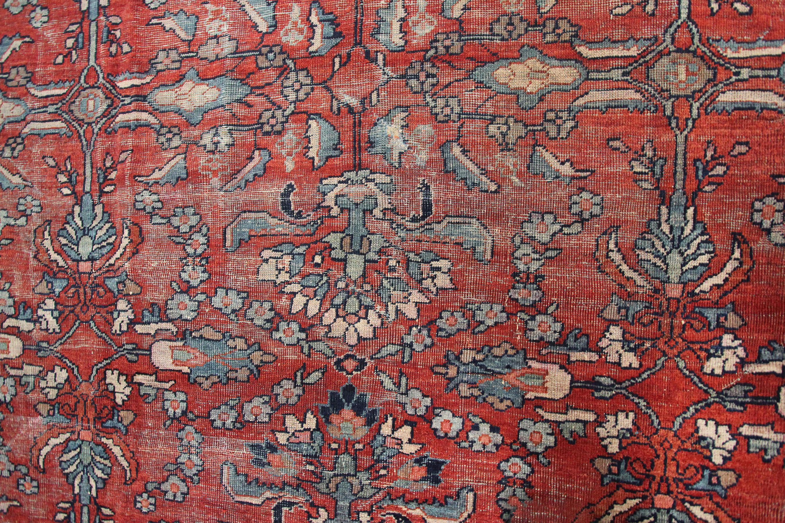 Großer antiker persischer Sultanabad-Teppich, Mahal, geometrisch, 1920, 9x12, 267x356cm im Angebot 2