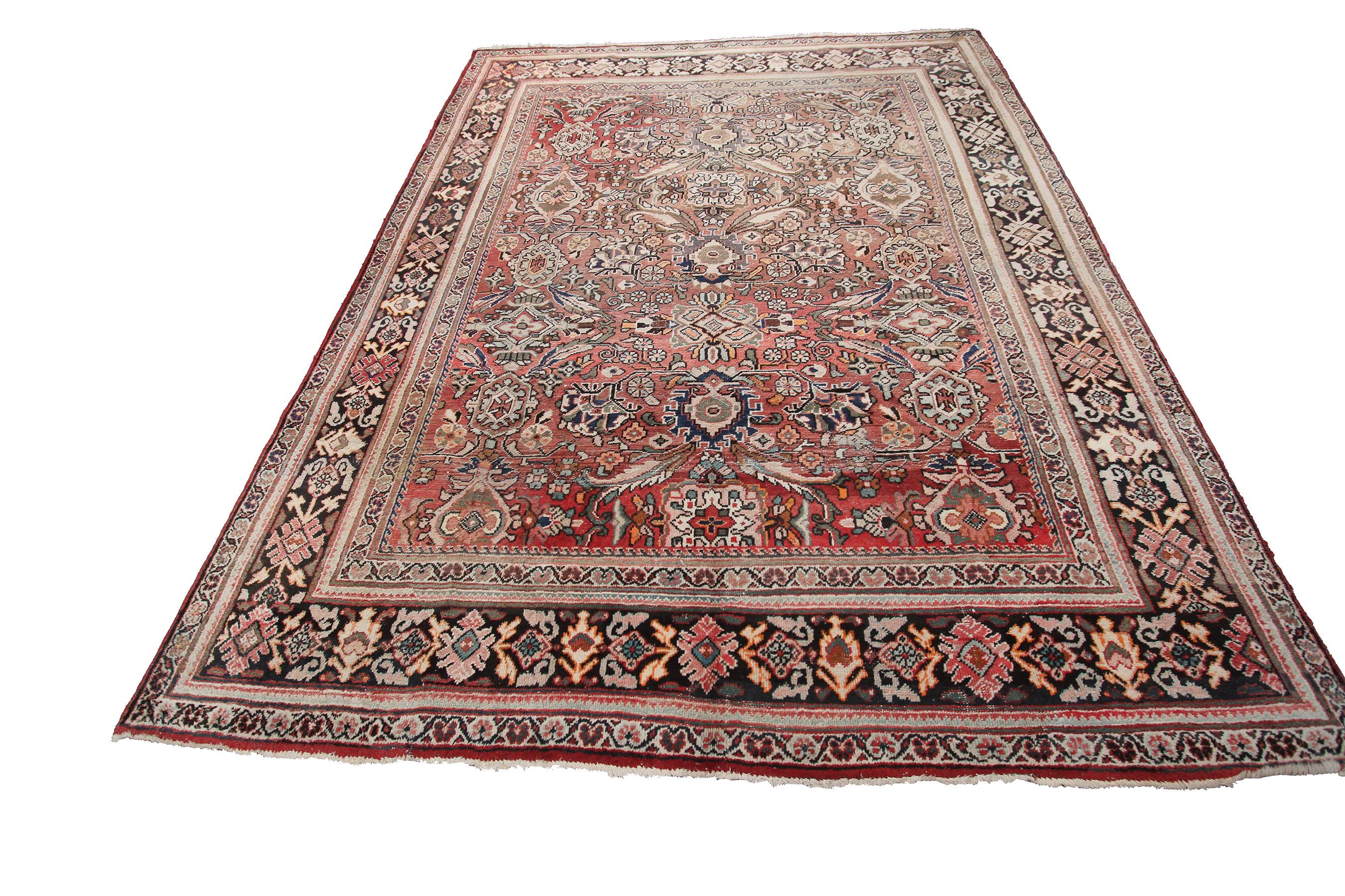 Large Antique Persian Sultanabad Rug Antique Mahal Geometric, 1920 For Sale 5