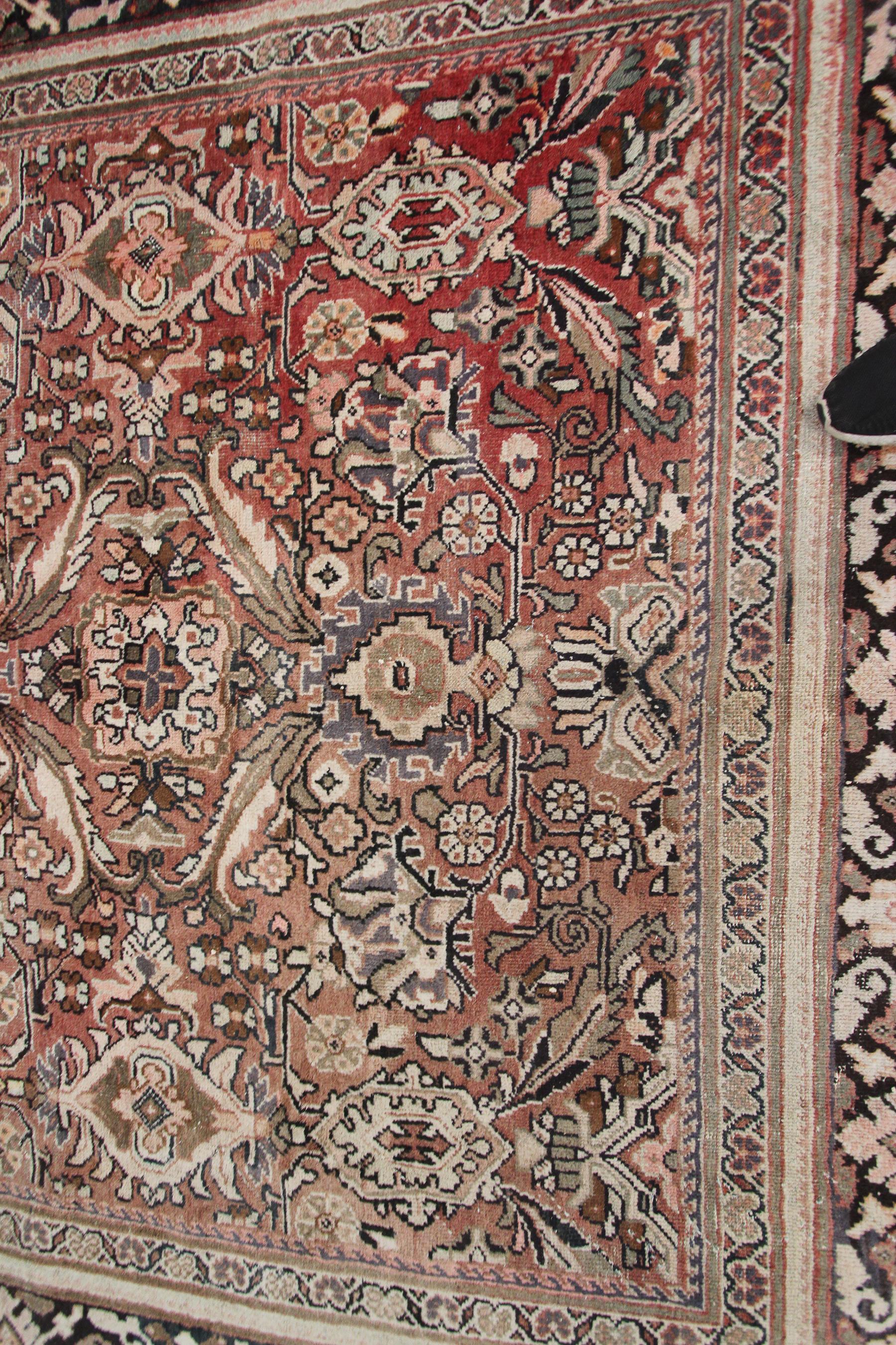 Laine Grand tapis persan ancien de Sultanabad géométrique, Mahal, 1920 en vente